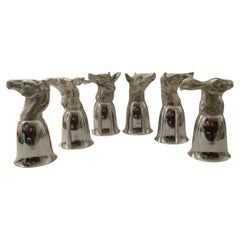 Mauro Manetti, Italie - Ensemble de six tasses à étriers figuratives, vers 1970