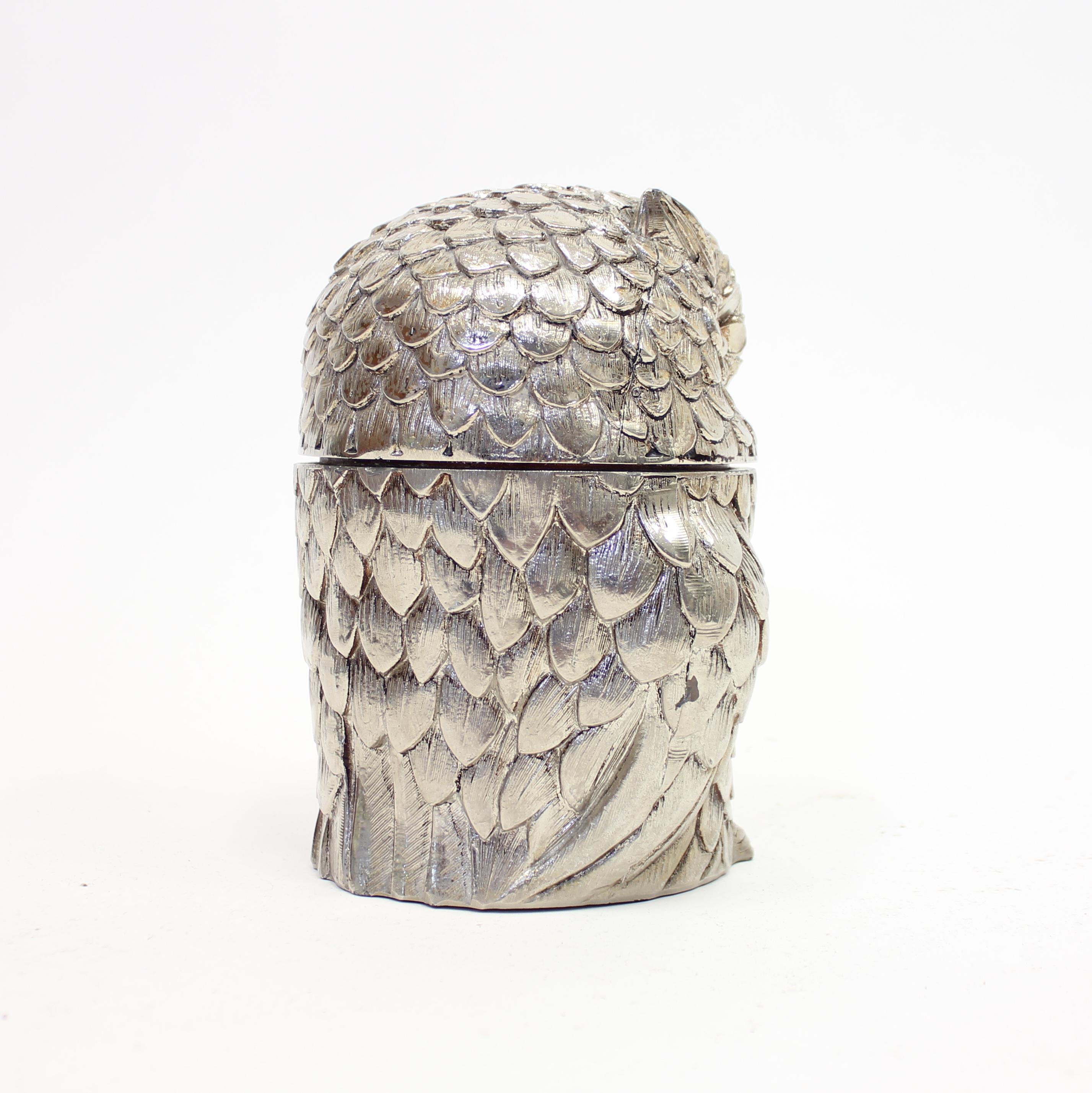 Aluminum Mauro Manetti, Owl Ice Bucket, 1970s