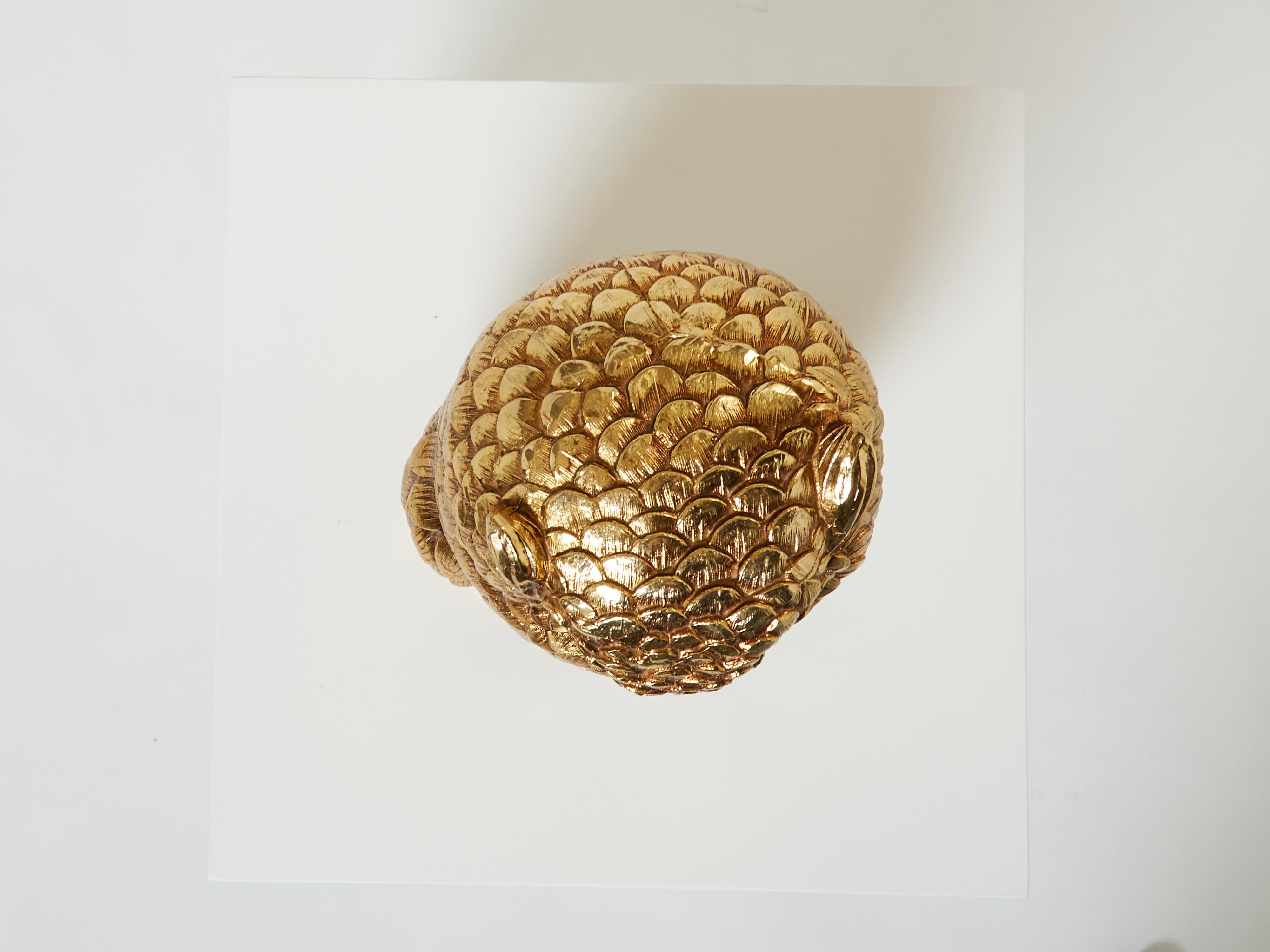 Mauro Manetti Owl Ice Bucket Gilt Plated Italy from 1960 5