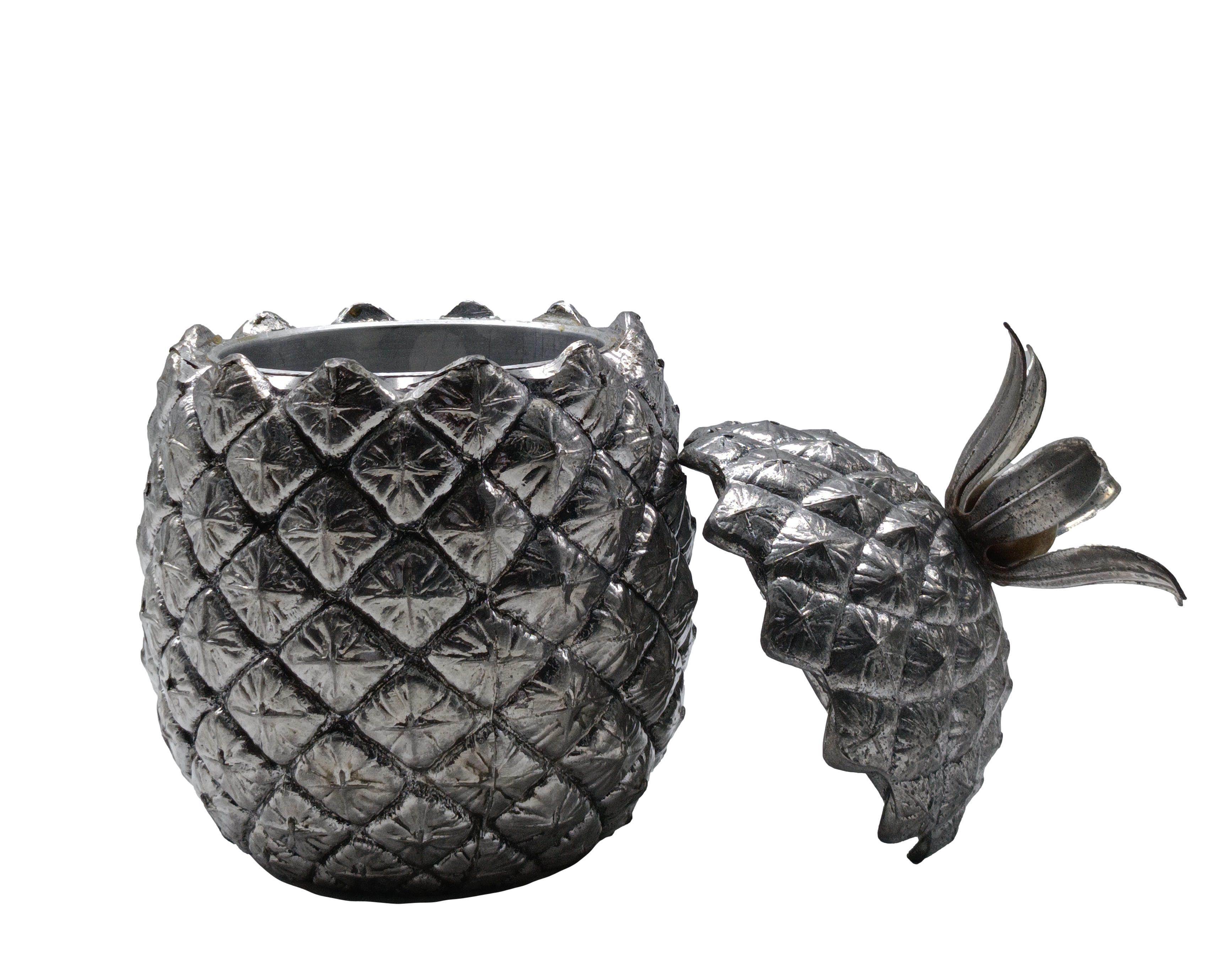 Mauro Manetti per Fonderie Arte Firenze Scatola Ananas in Peltro, 1970s In condizioni buone in vendita a Naples, IT