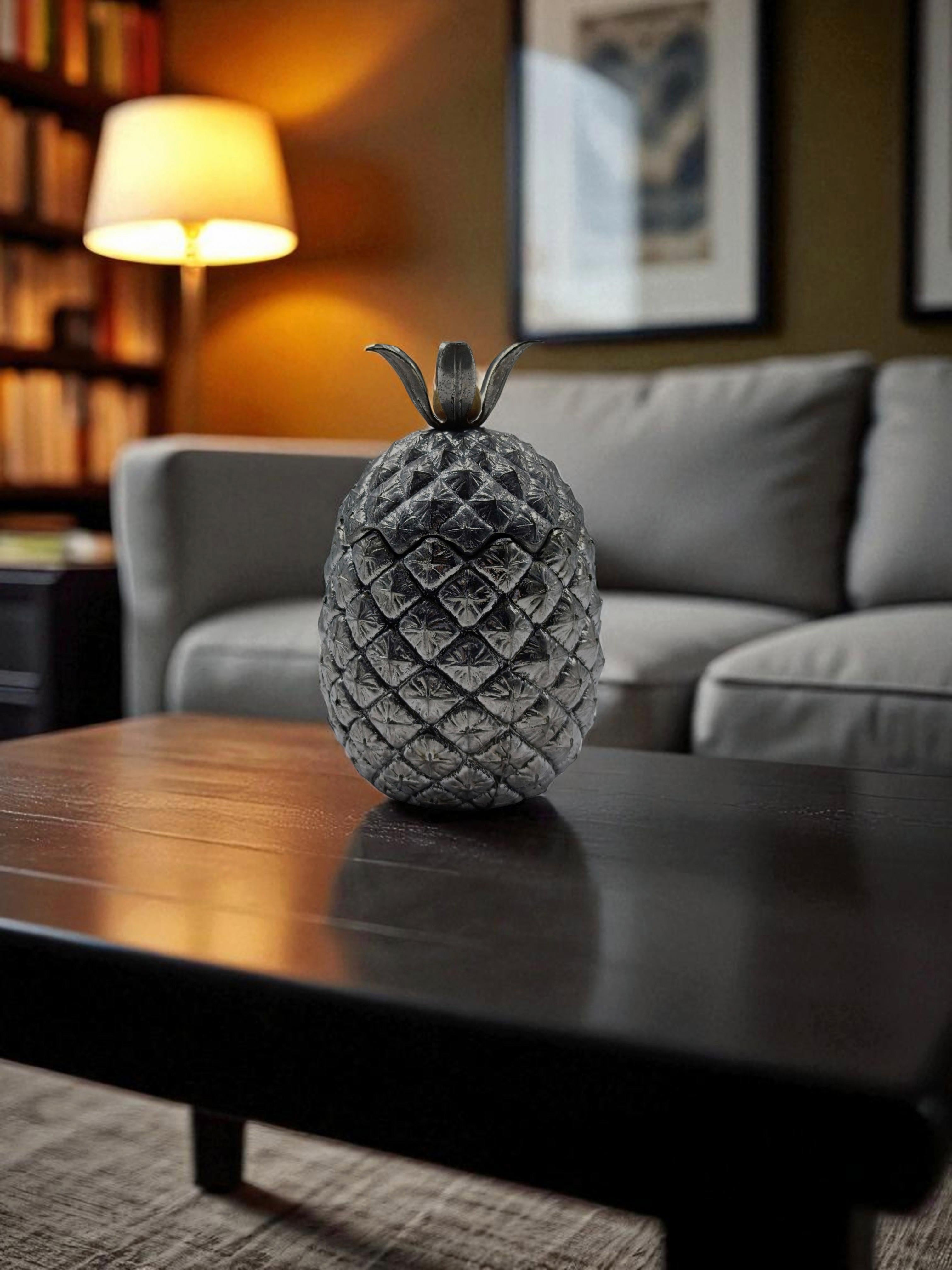 Mauro Manetti per Fonderie Arte Firenze Scatola Ananas in Peltro, 1970s in vendita 2