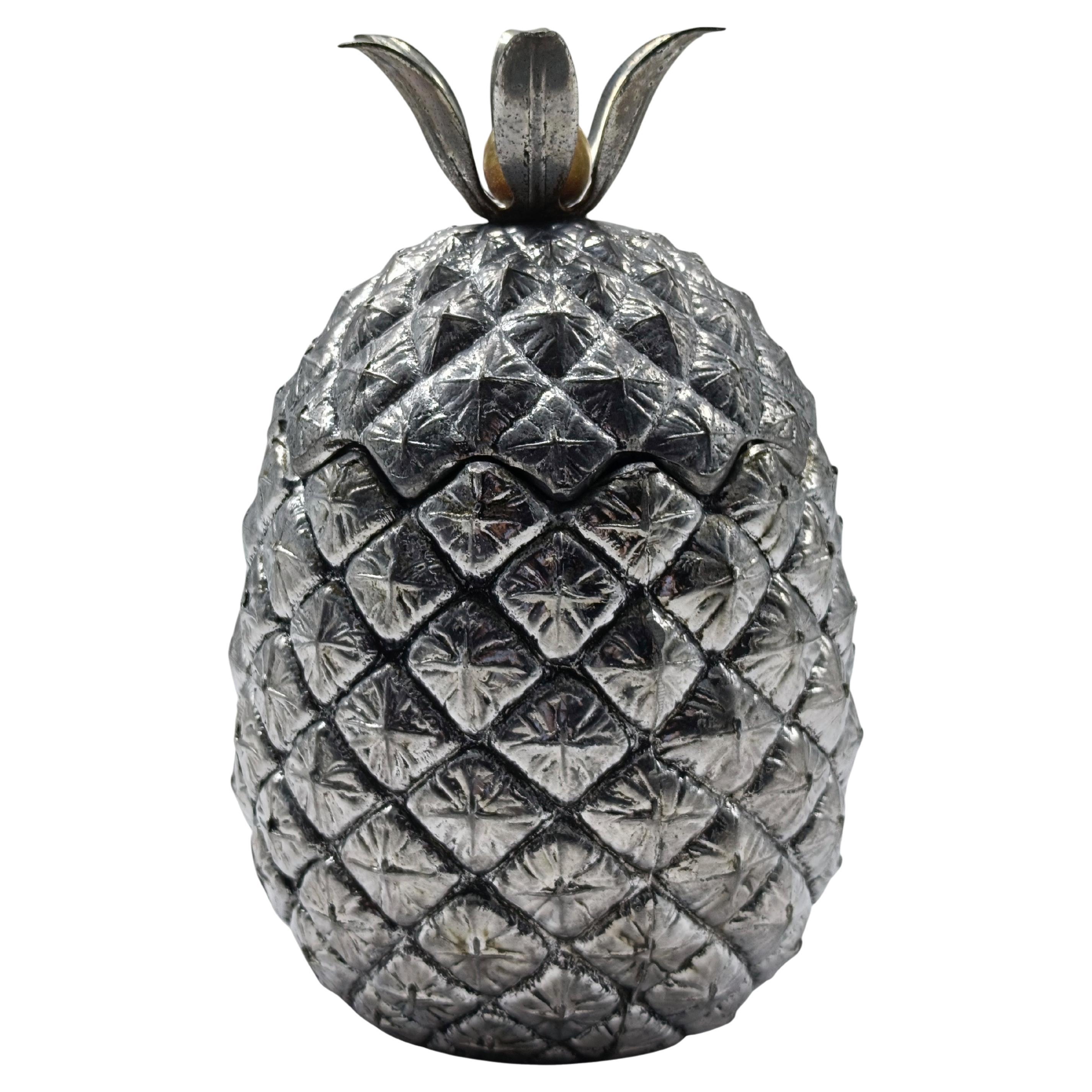 Mauro Manetti per Fonderie Arte Firenze Scatola Ananas in Peltro, 1970s in vendita