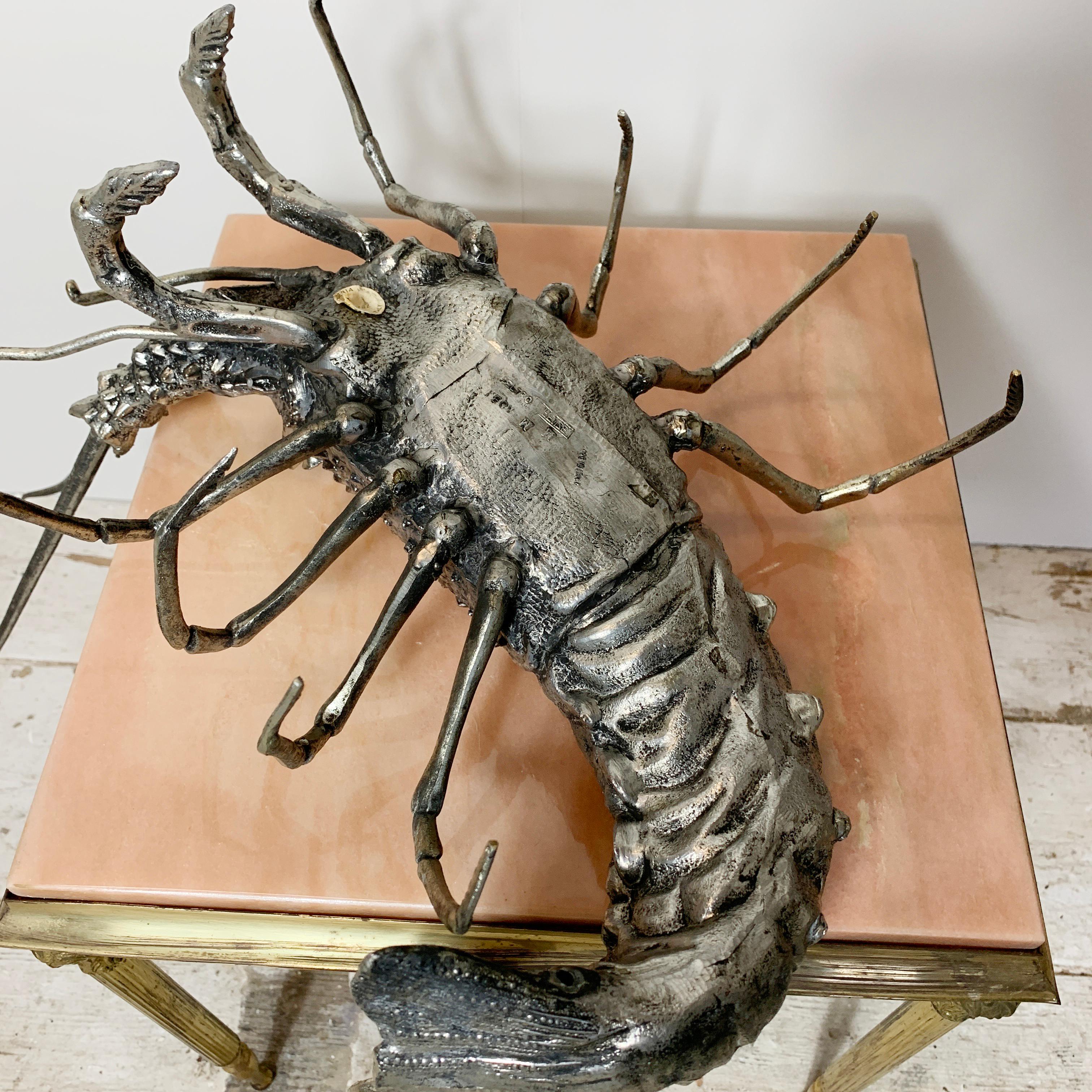 Mauro Manetti Pewter Lobster Sculpture, Italy, 1950s 9