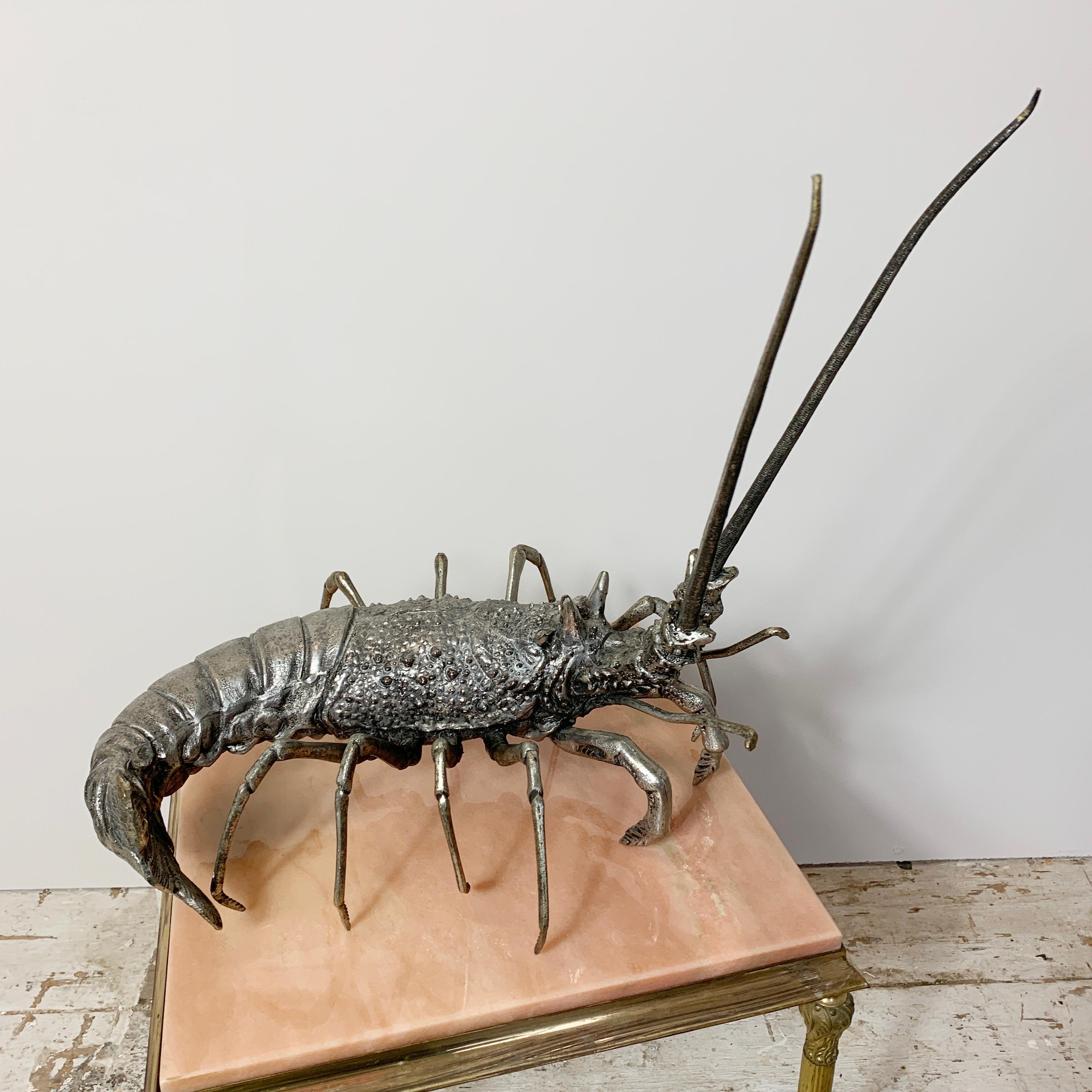 Mid-Century Modern Mauro Manetti Pewter Lobster Sculpture, Italy, 1950s