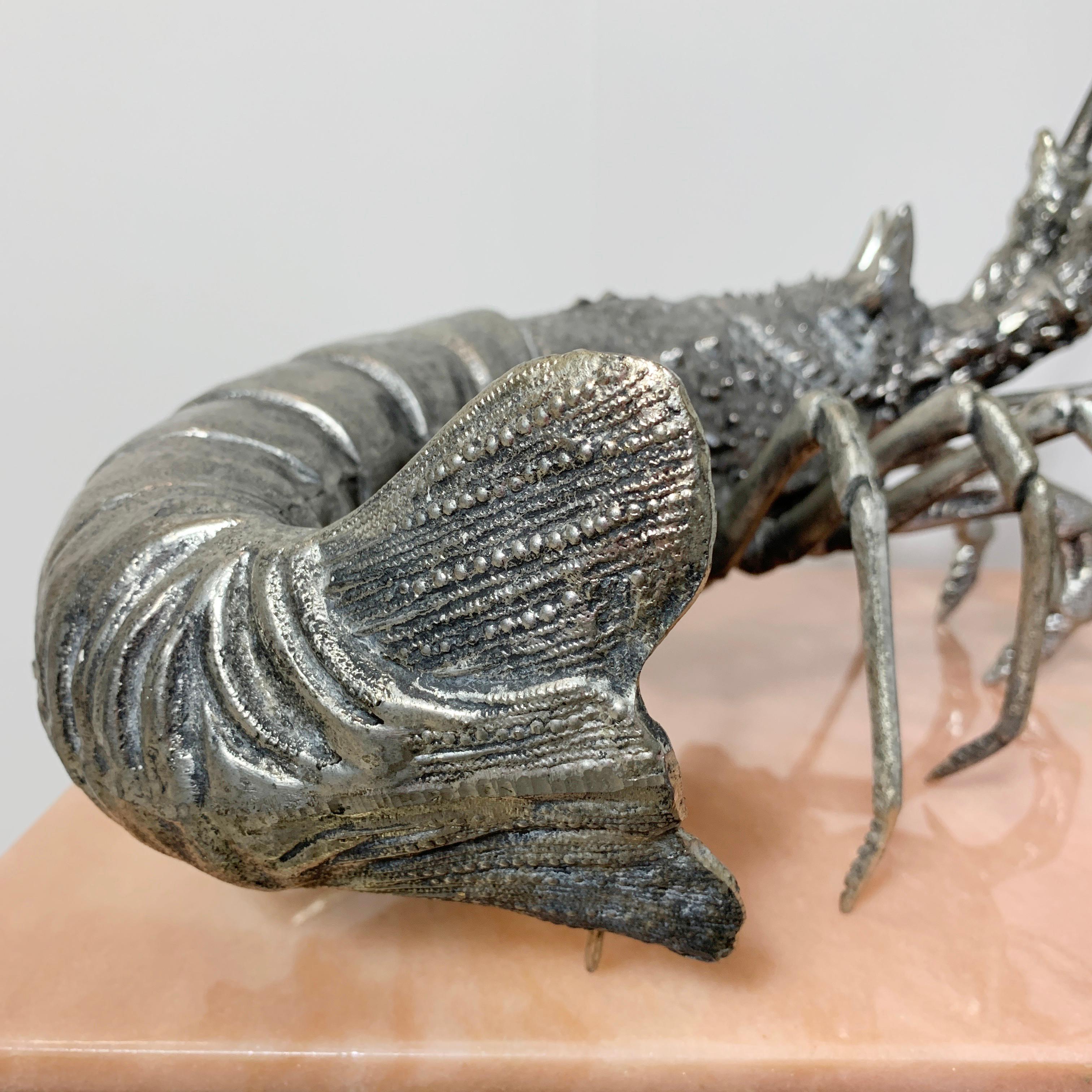 Italian Mauro Manetti Pewter Lobster Sculpture, Italy, 1950s