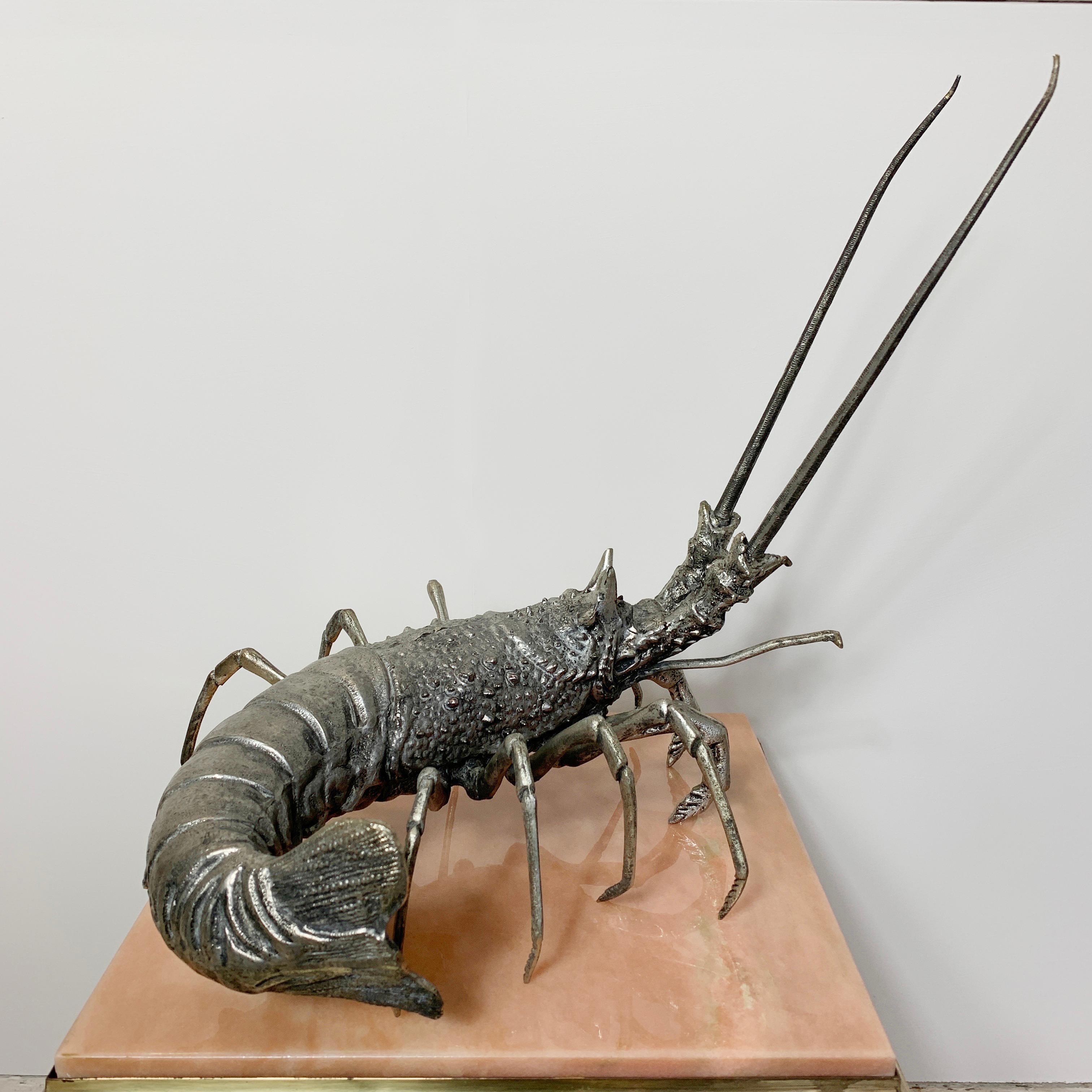 Mauro Manetti Pewter Lobster Sculpture, Italy, 1950s In Good Condition In Hastings, GB