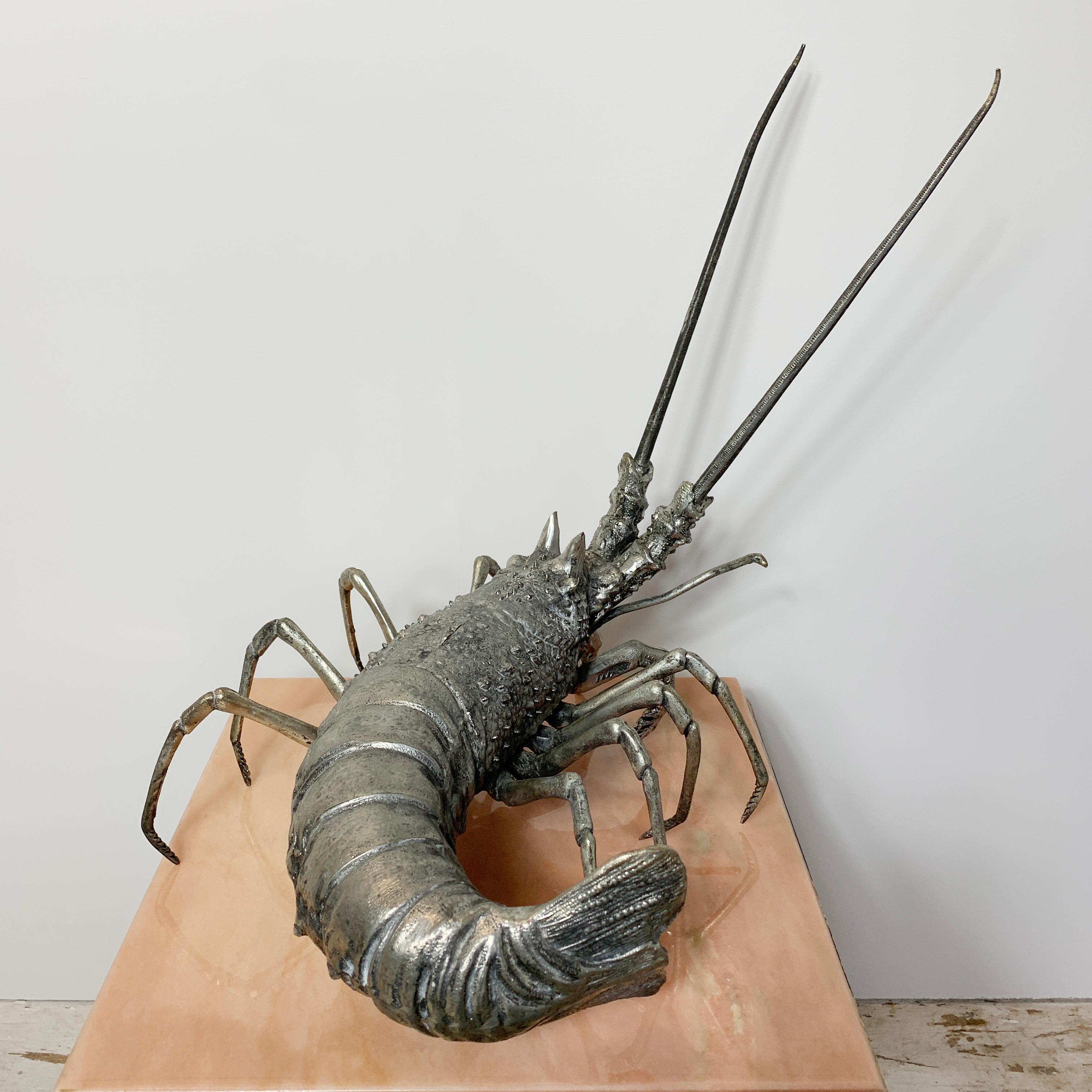 Mauro Manetti Pewter Lobster Sculpture, Italy, 1950s 3