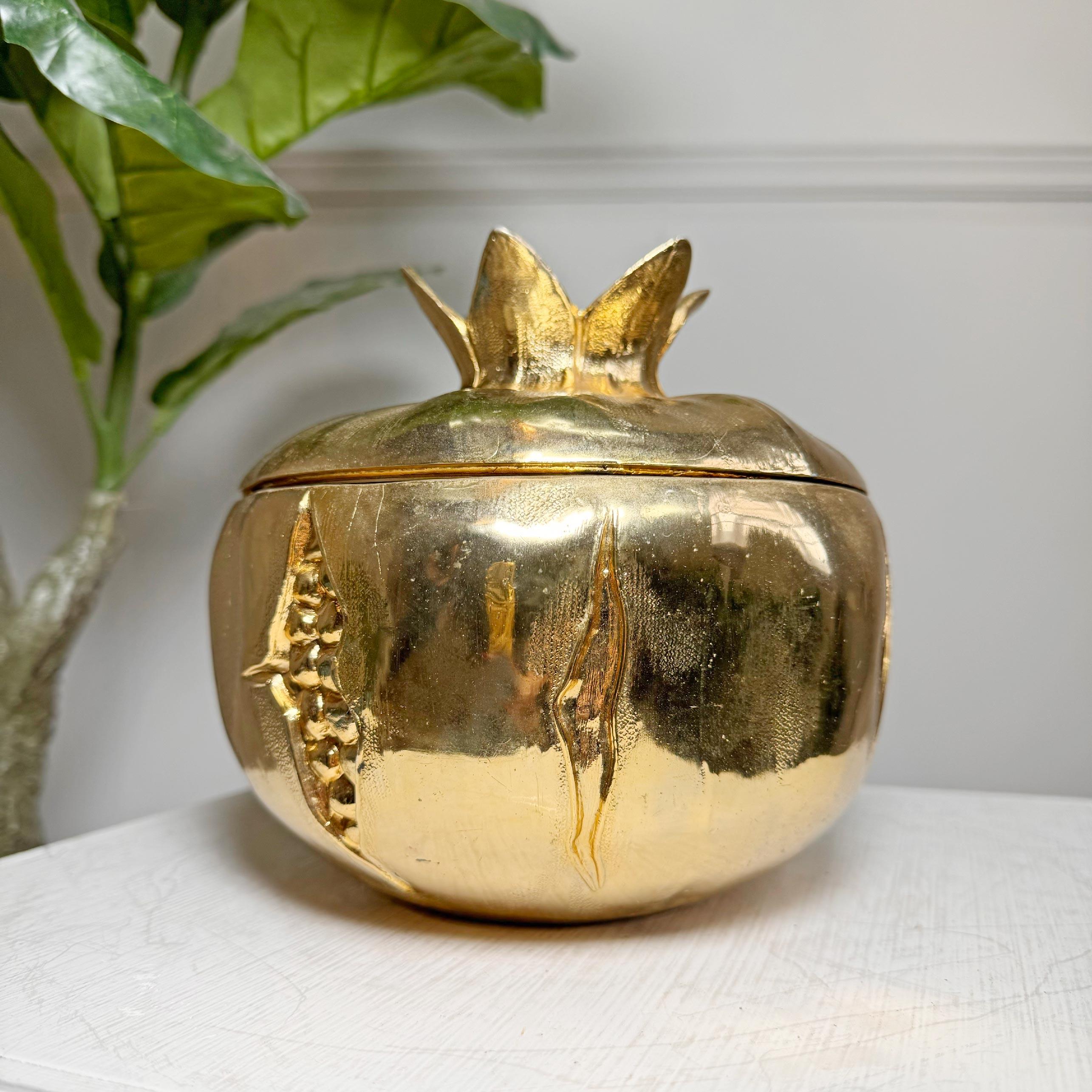 A beautiful Mauro Manetti Ice Bucket, formed as a Pomegranate, this piece is in the very rare gold finish, and dates to the 1970's, Italian. The gold is in exceptional condition, all liners are intact and the piece is fully stamped to the
