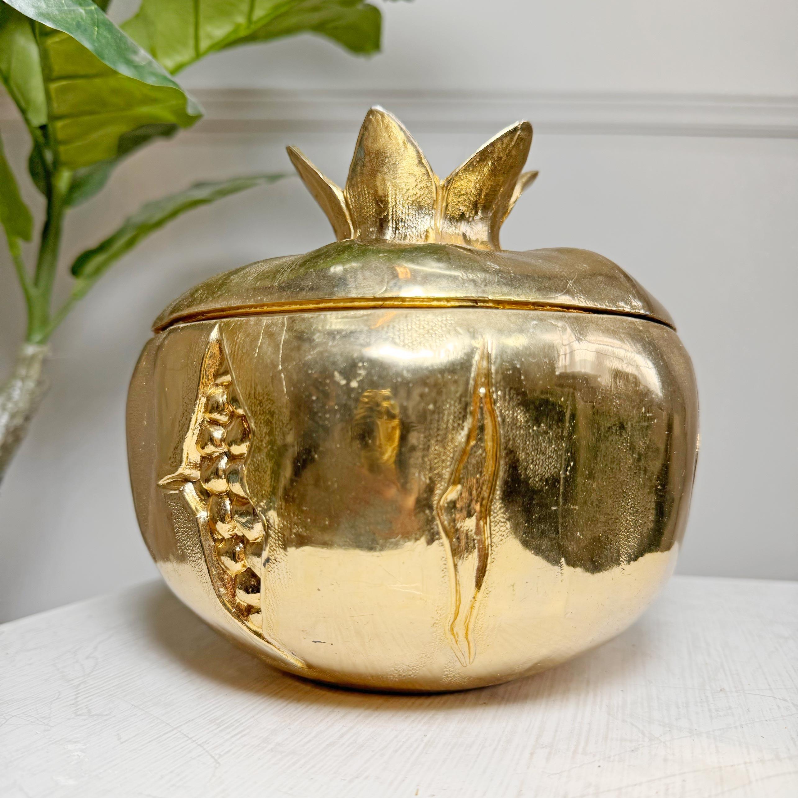 Metal Mauro Manetti Gold Pomegranate Ice Bucket For Sale