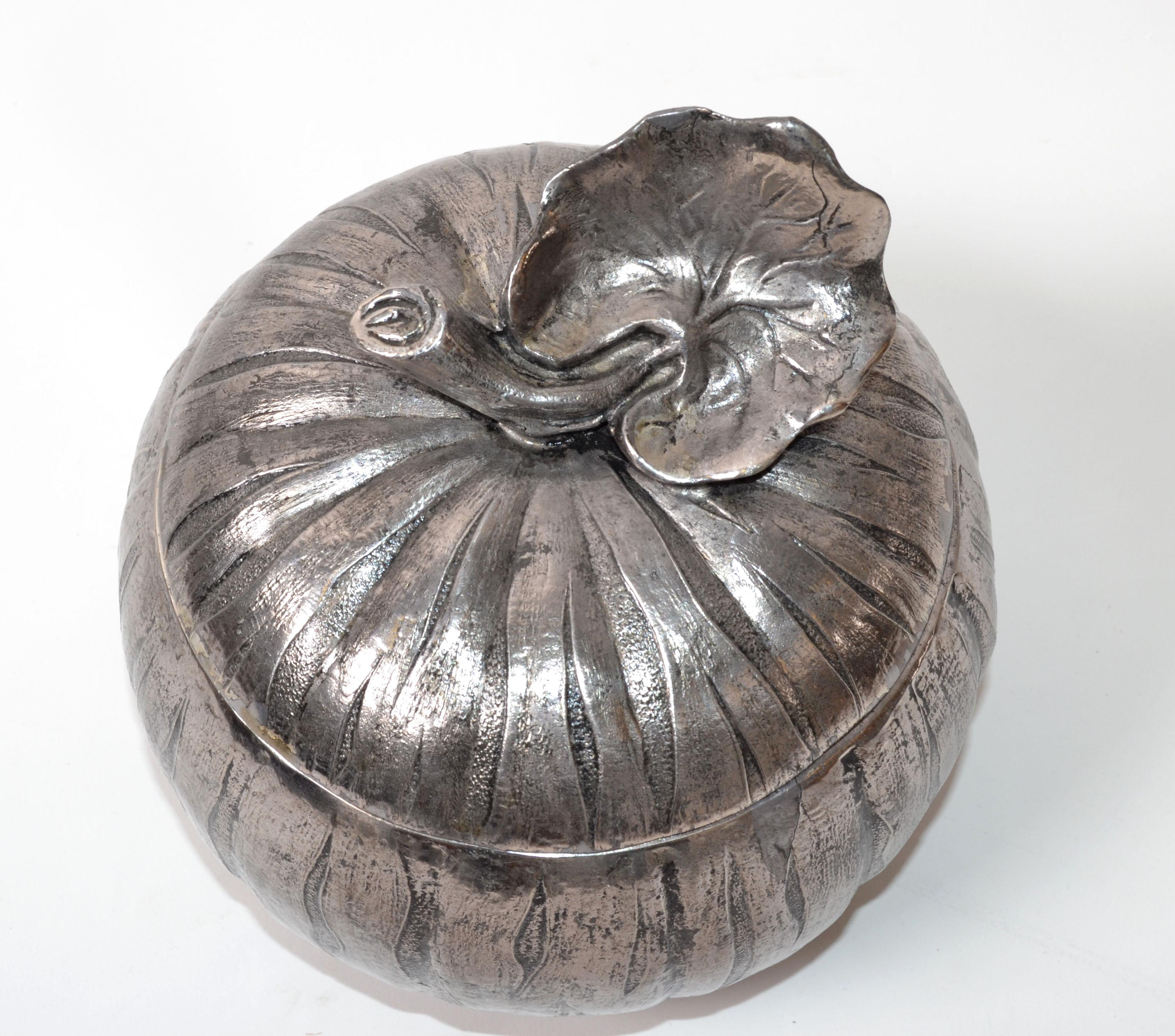 Mid-20th Century Mauro Manetti Silver Plate Pumpkin Ice Bucket Mid-Century Modern, Italy For Sale