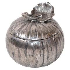 Mauro Manetti Silver Plate Pumpkin Ice Bucket Mid-Century Modern, Italy