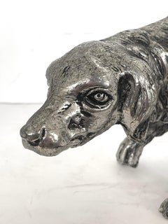 Mauro Manetti versilberter Hund, für Lega Peltro, Italien, 1970er Jahre