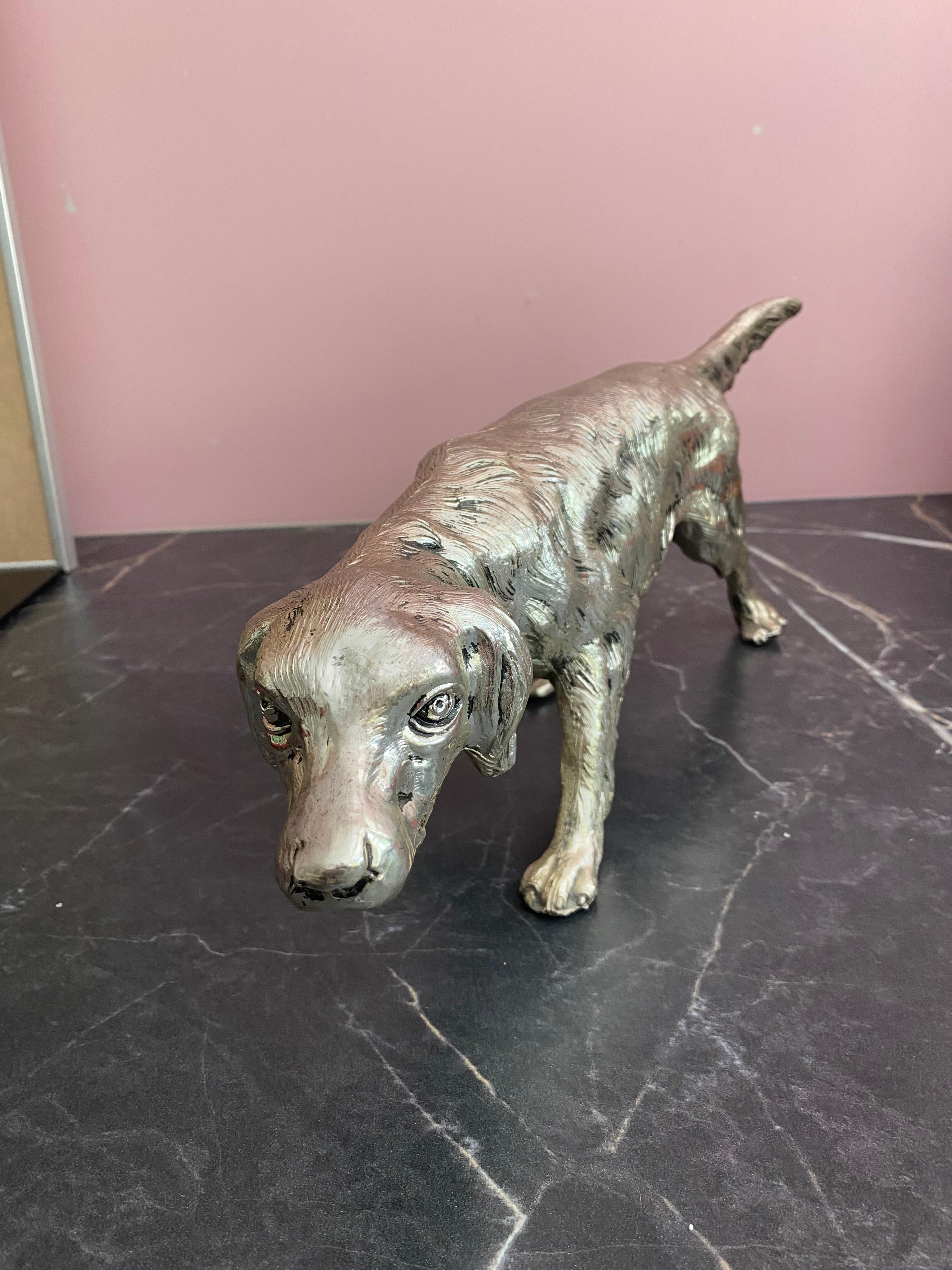 Cane placcato in argento di Mauro Manetti per Lega Peltro, Italia, anni '70 in vendita 2