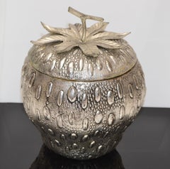 Mauro Manetti Strawberry Silver Plate Ice Bucket Mid-Century Modern, Italy 1960