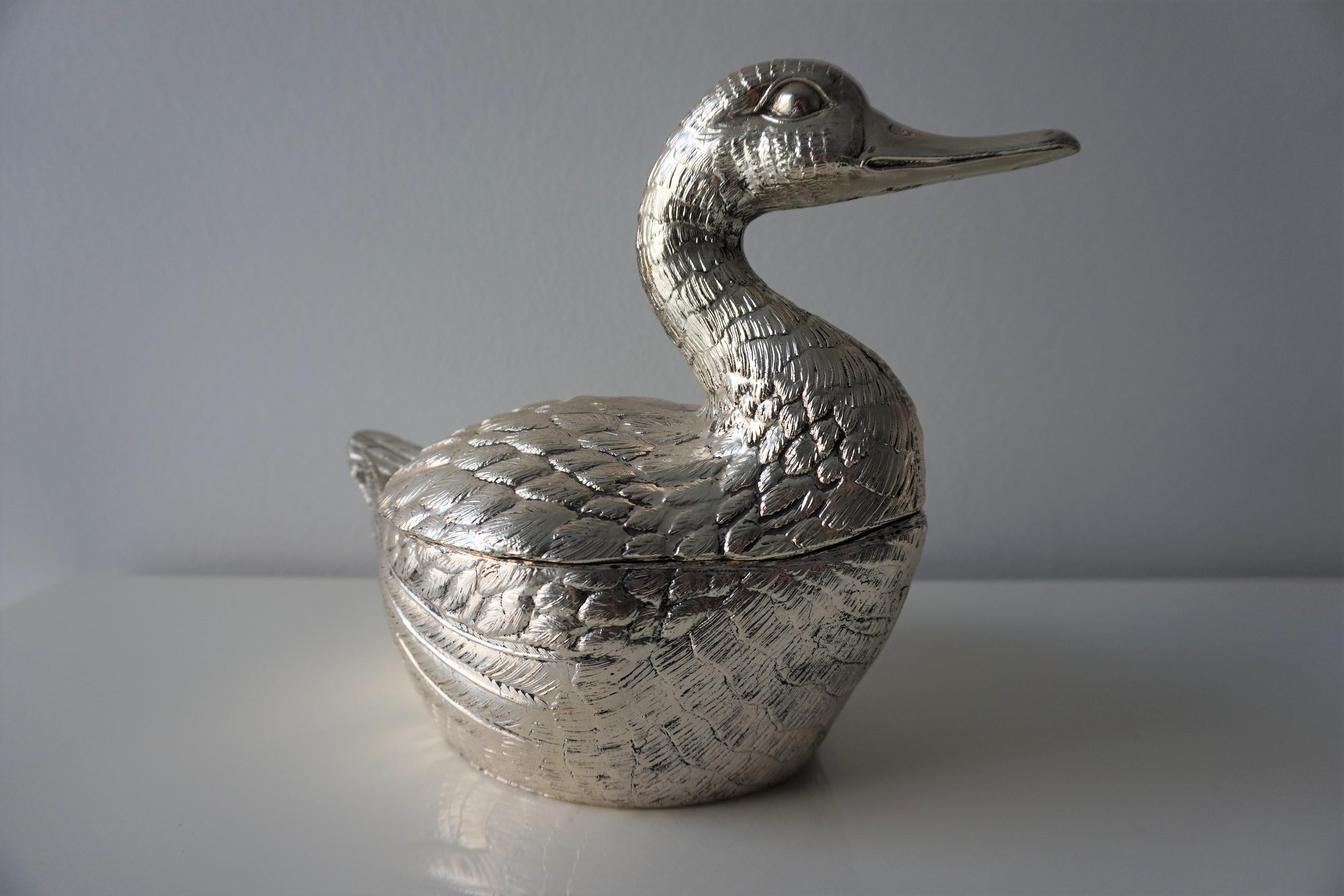 Mauro Manetti Vintage Duck Ice Bucket, Signed, 1960s 1