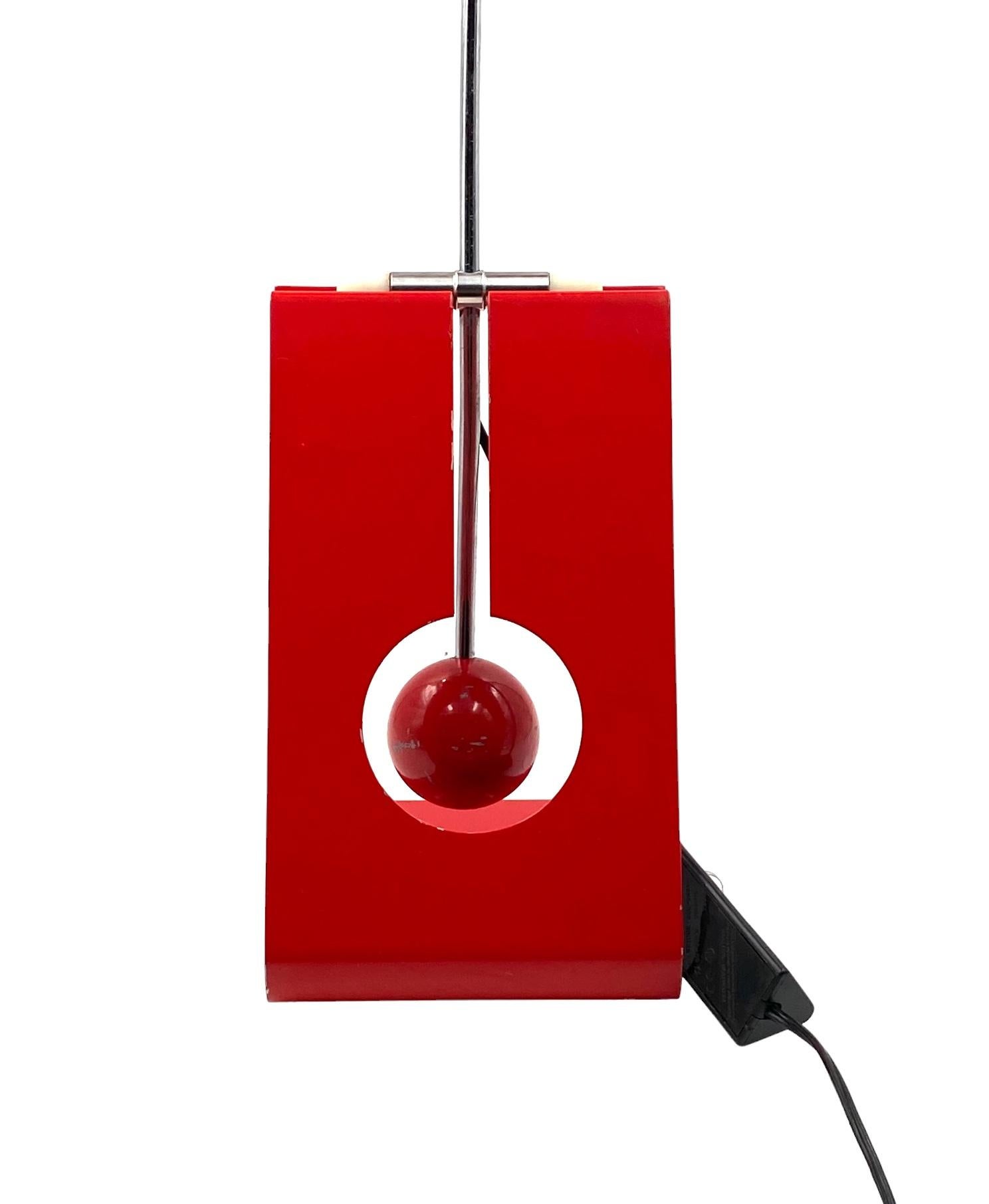 Mauro Martini, lámpara de mesa roja 'Picchio' pájaro carpintero, F.lli Martini Italia 1970s en venta 13