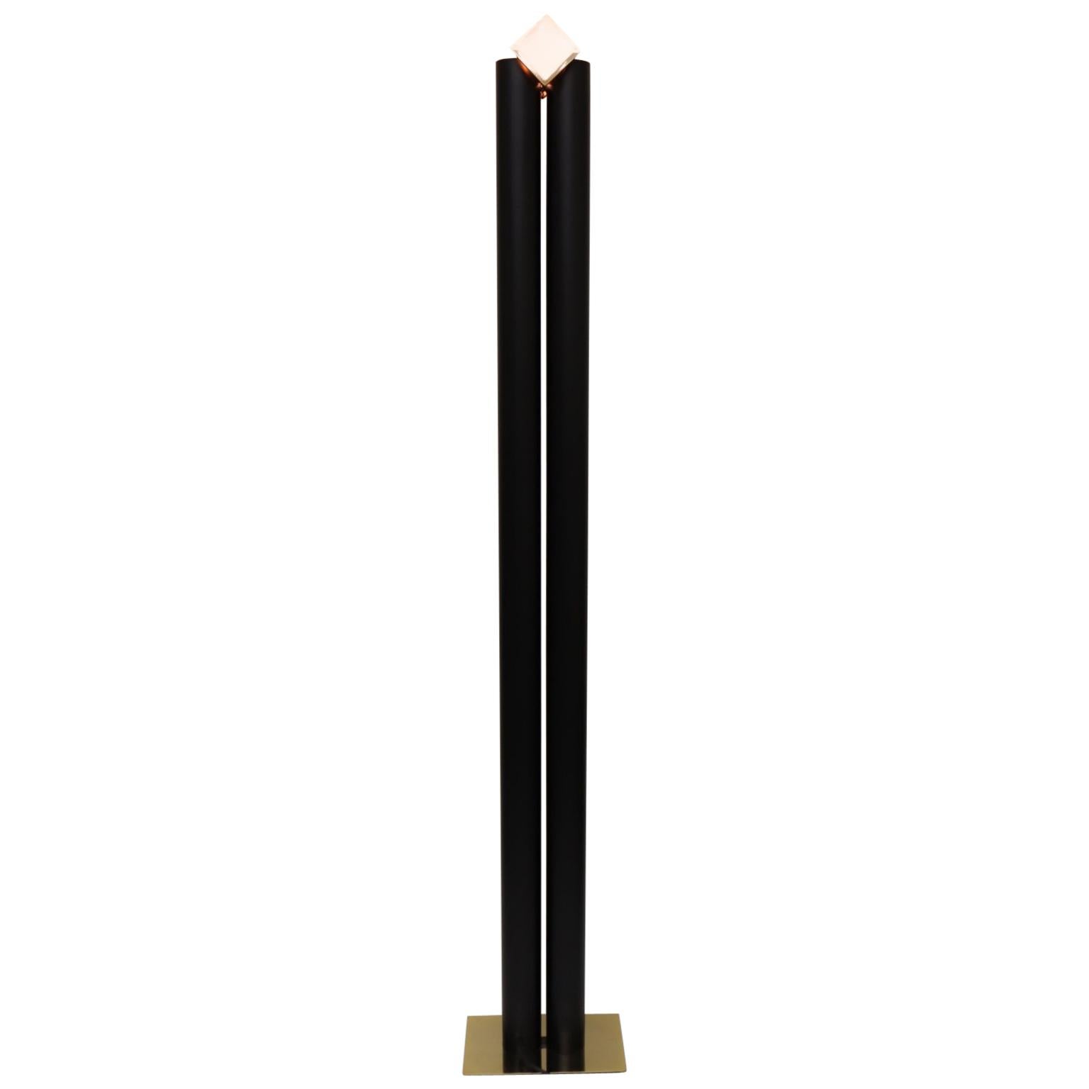 Mauro Marzollo Floor Lamp with Murano Glass Opaline Details For Sale
