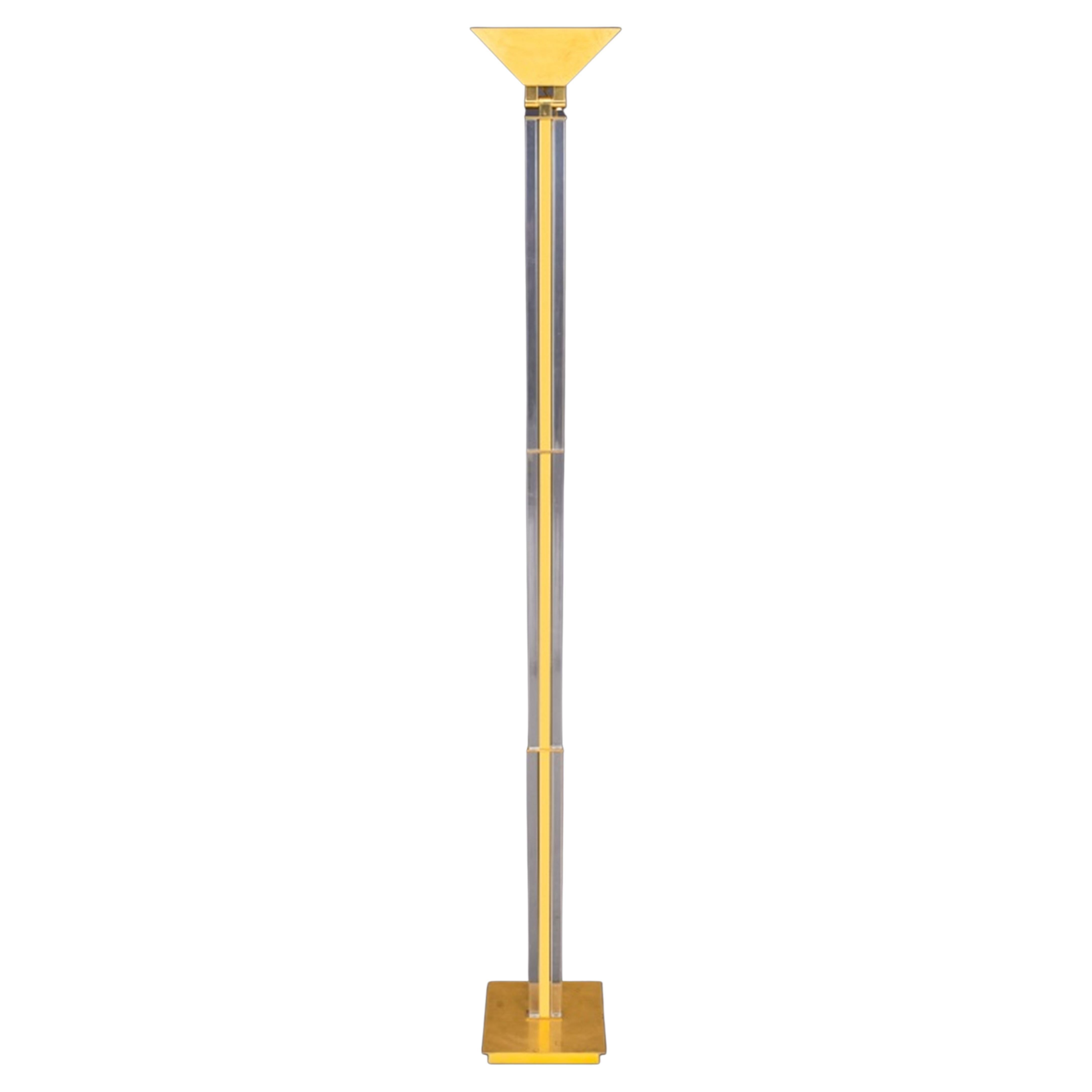 Vintage Brass Acrylic Floor Lamp at 1stDibs