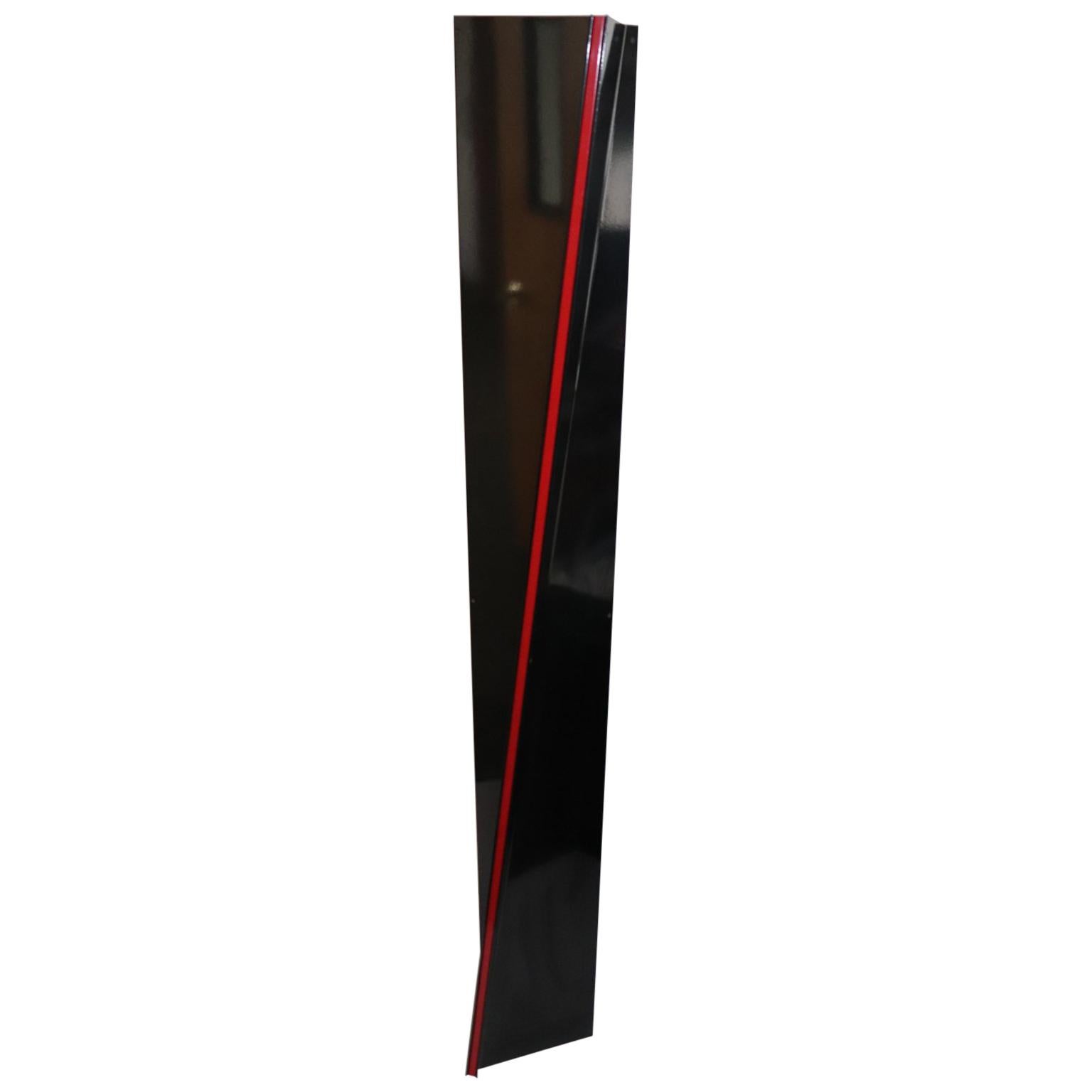 Mauro Marzollo Sculptured Floor Lamp Black with Red Stripes Details For Sale