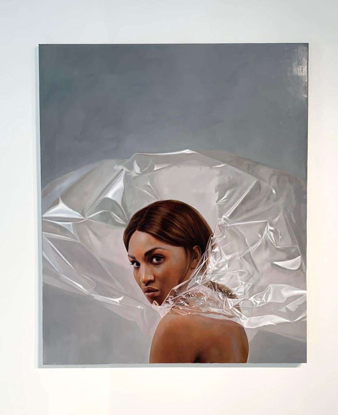 Slide Away - Photorealistic portrait painting by Mauro Maugliani
