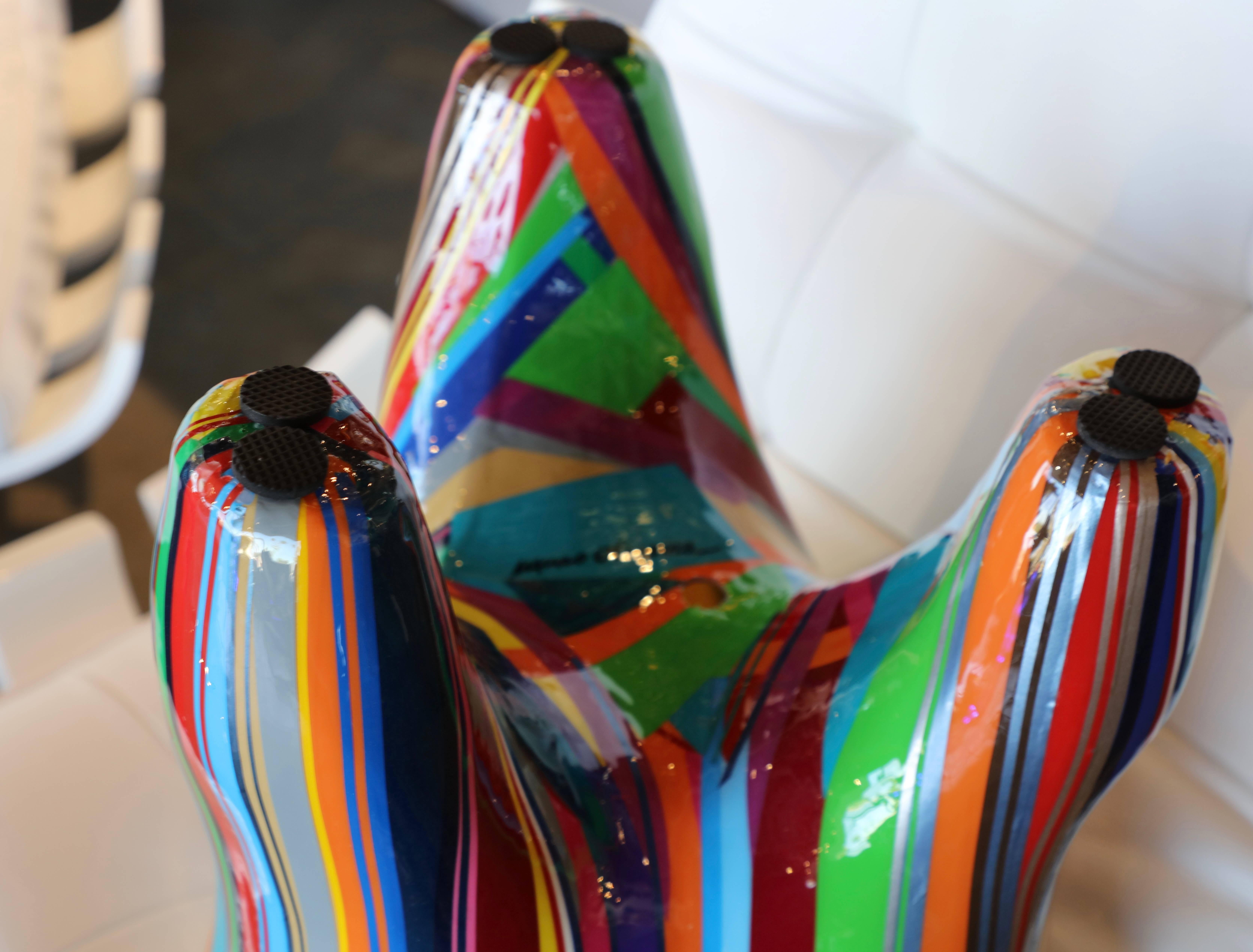 Mauro Oliveira Decorated Tooth Stool or Sculpture In Good Condition In Palm Springs, CA