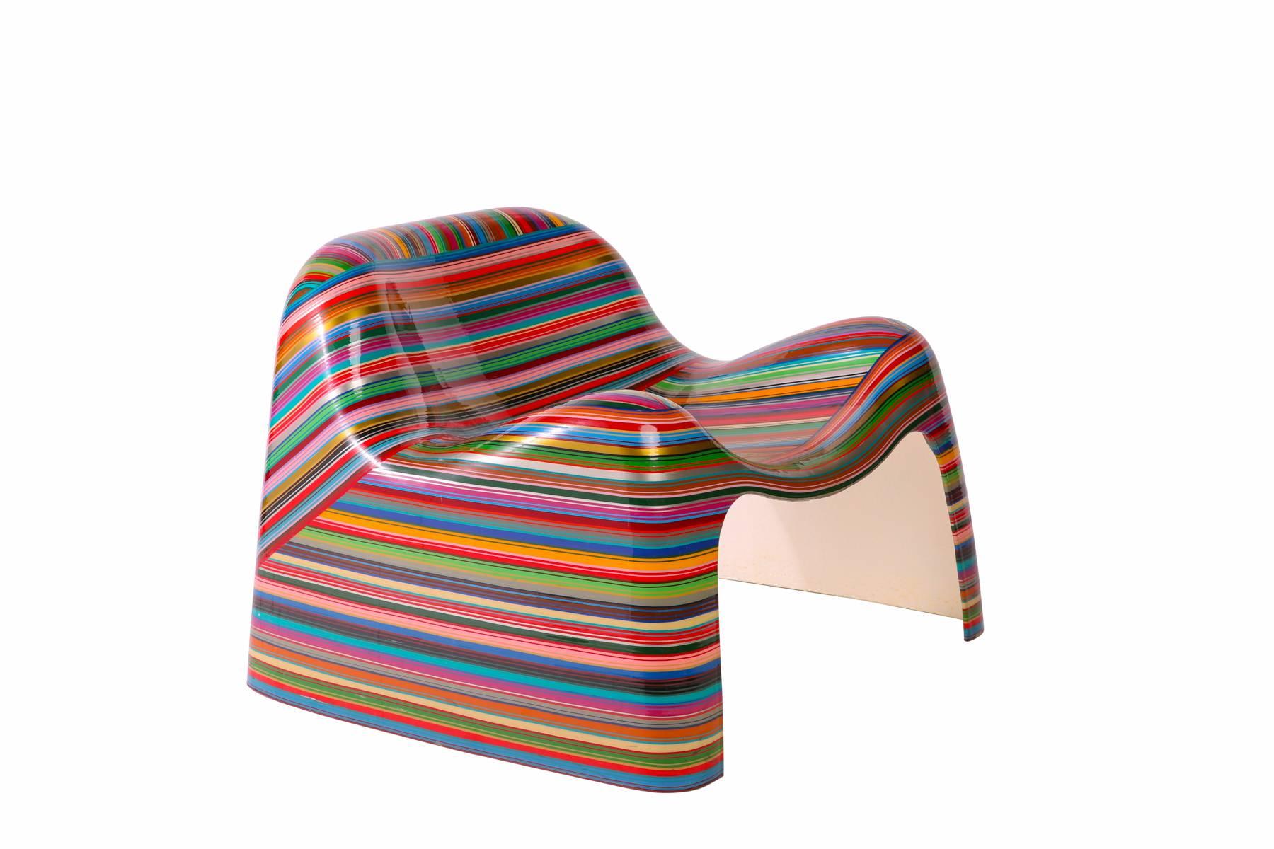 American Mauro Oliveira 'Hard Candy' Pin Striped Lounge Chair