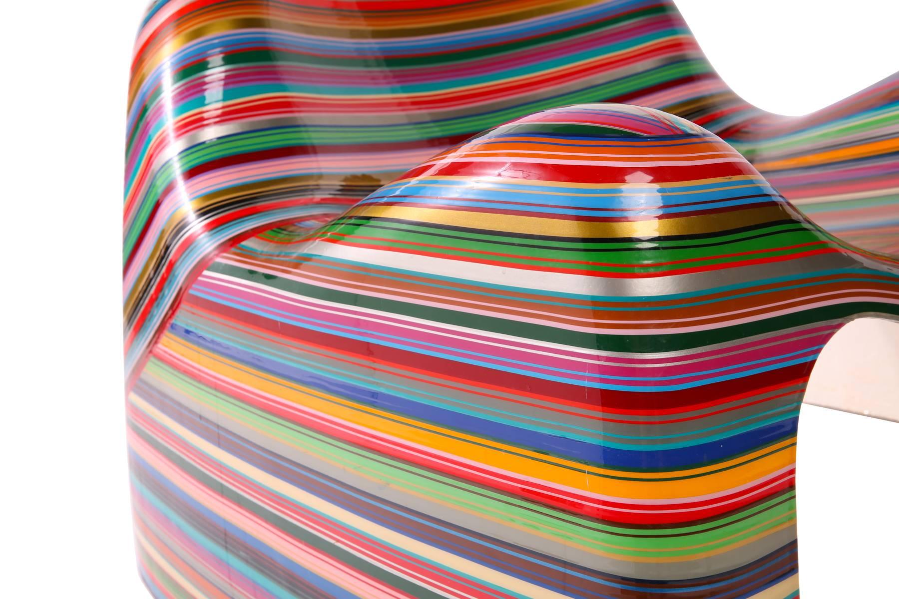 Contemporary Mauro Oliveira 'Hard Candy' Pin Striped Lounge Chair