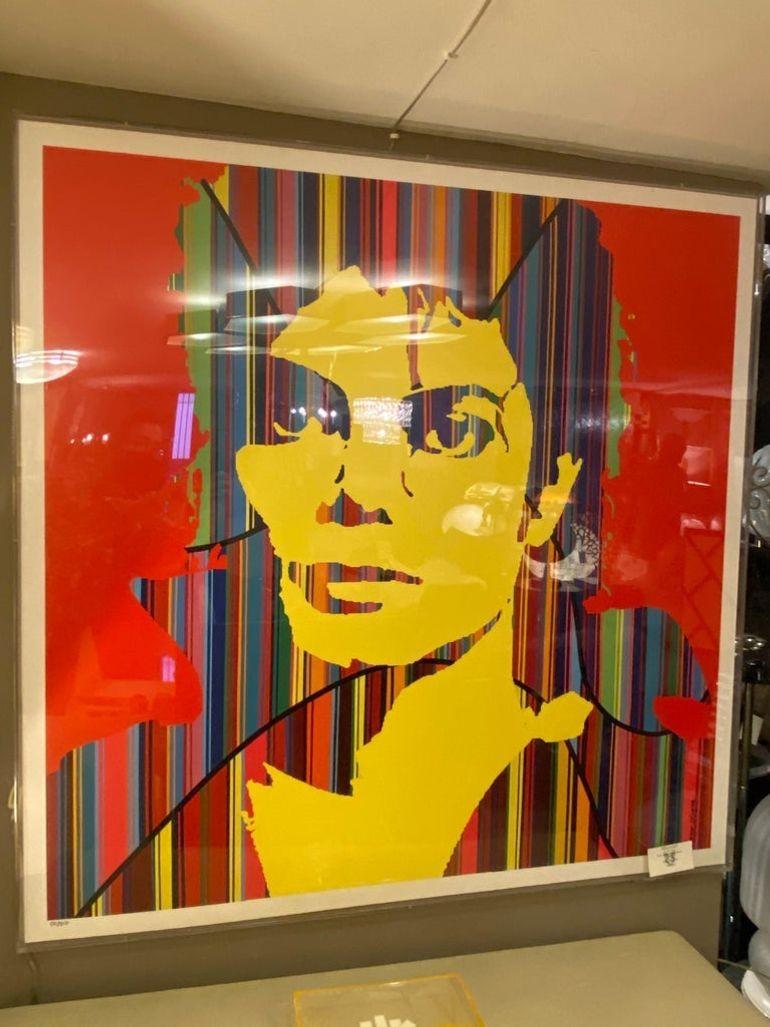 Litografía de Mauro Oliveira sobre Michael Jackson Moderno de mediados de siglo en venta