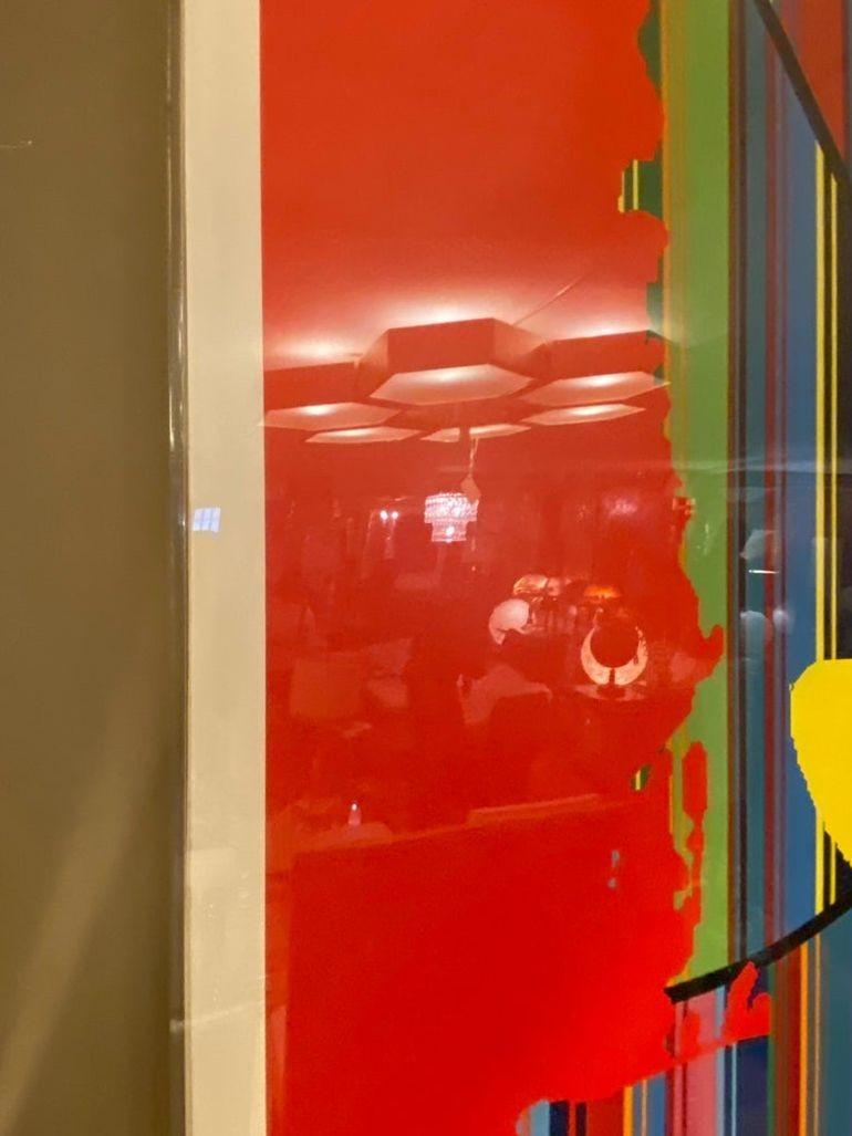 Litografía de Mauro Oliveira sobre Michael Jackson Lucite en venta