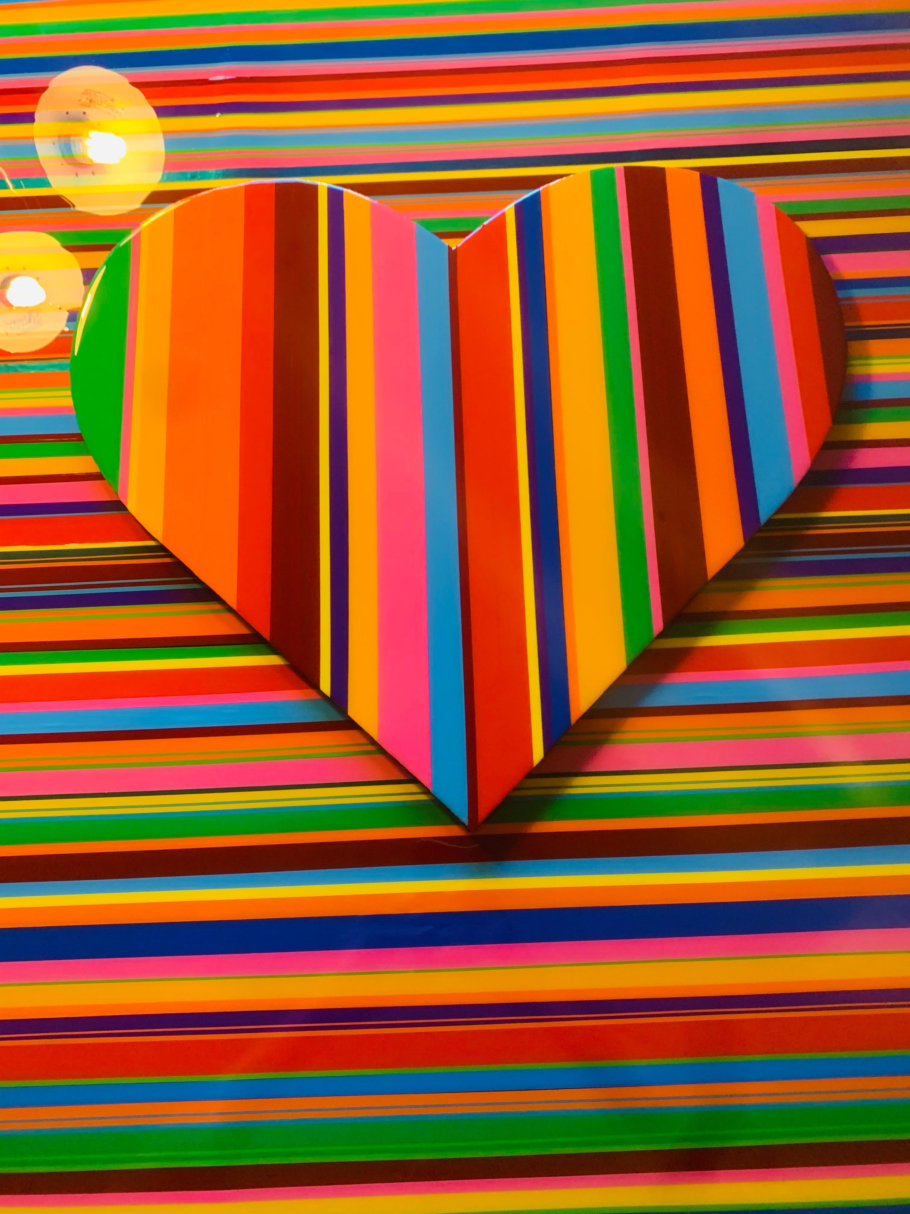 Colorful Rainbow Love I (Original Artwork On Wood Panel) 2