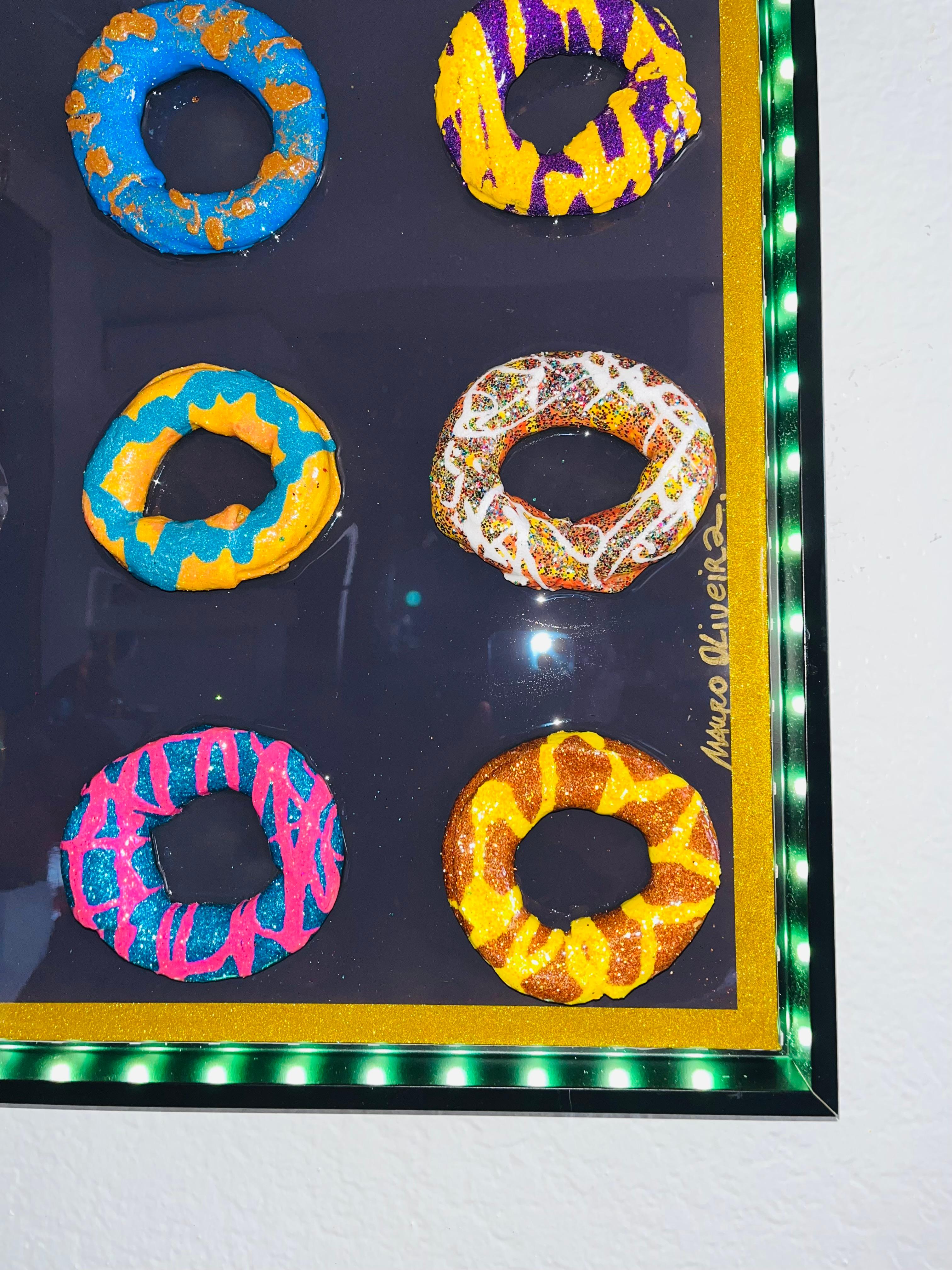 DONUT FESTIVAL IN MARS (Original And One Of A Kind Mixed Media Framed Artwork) 14