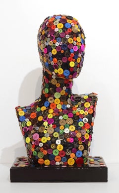 Fashionista II - Colorful Mixed Media Sculptural Artwork