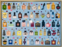 FILTHY RICH I - Baby Blue - (Original and Framed Mixed Media Art Series)