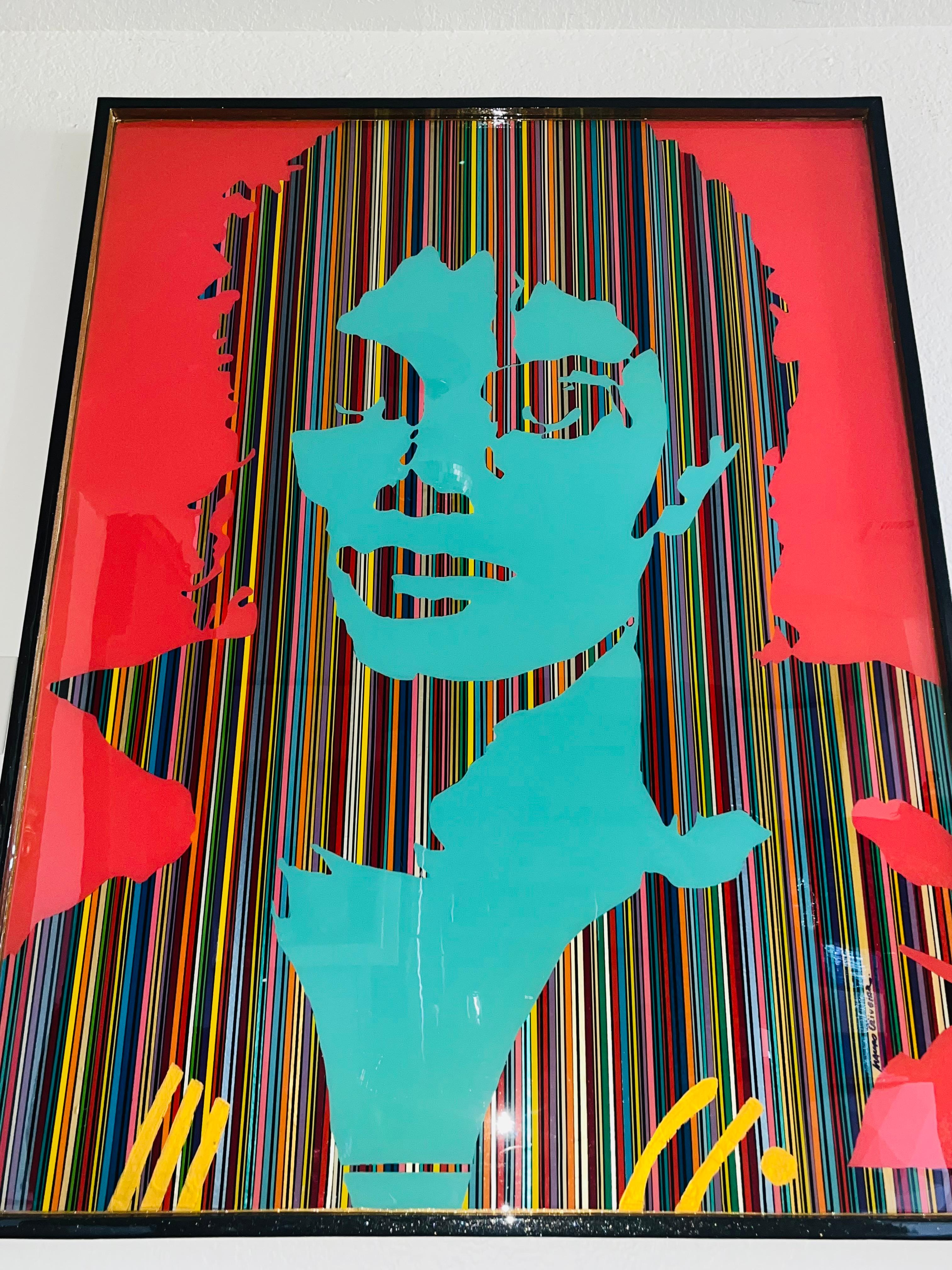 King of Pop II (Original MixedMedia Framed ArtWork) For Sale 6