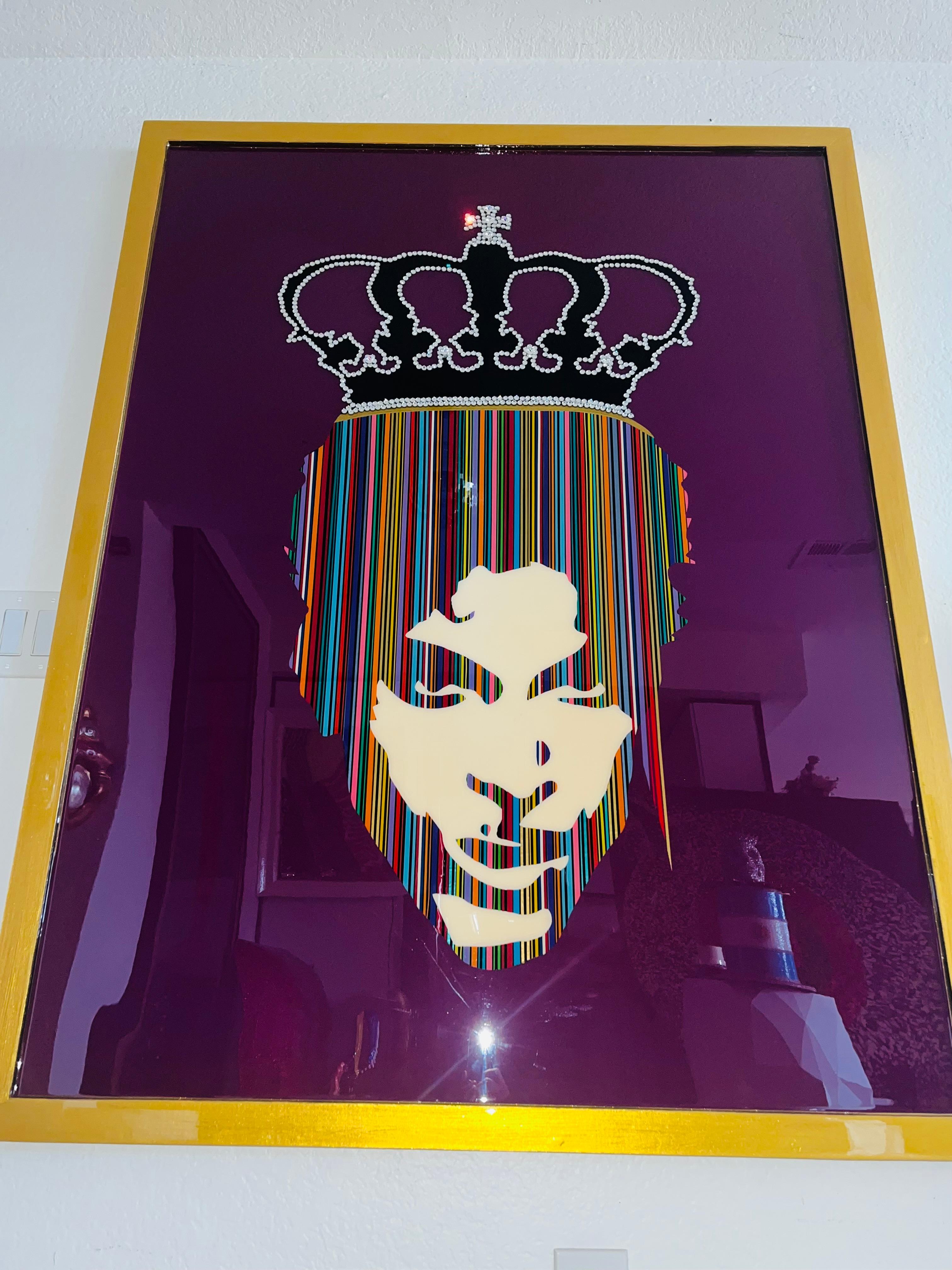 King Prince I (Original MixedMedia Framed Artwork) For Sale 9