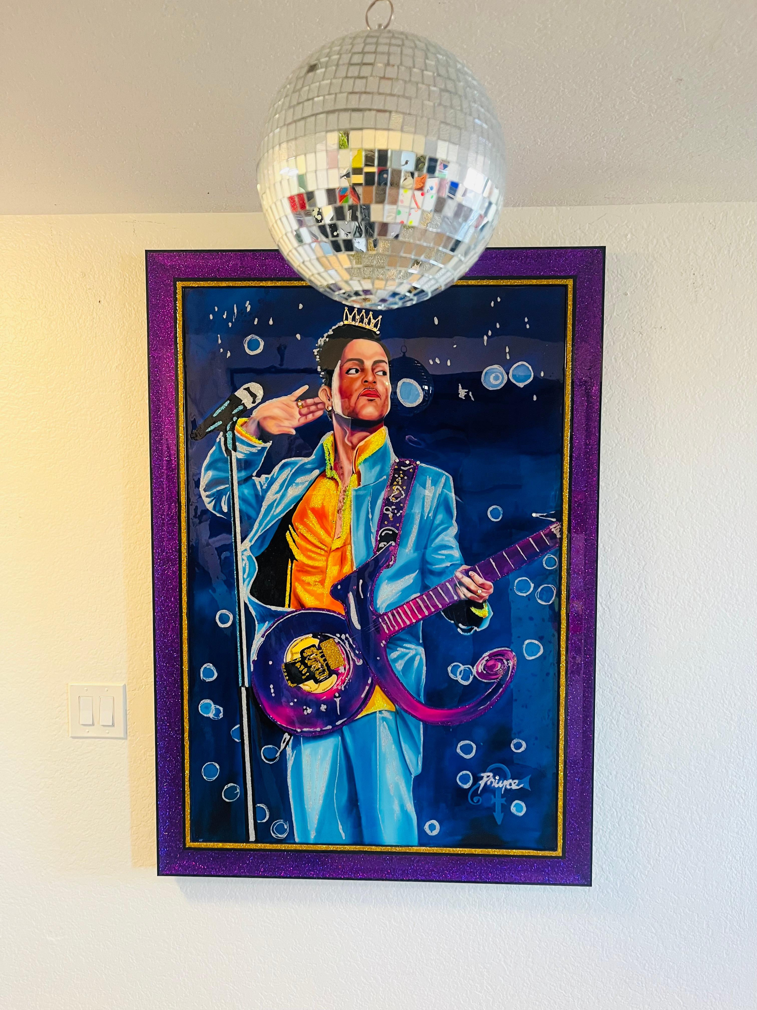 KING PRINCE OF POP (Original and Framed One Of  A Kind Masterpiece) - Pop Art Mixed Media Art by Mauro Oliveira