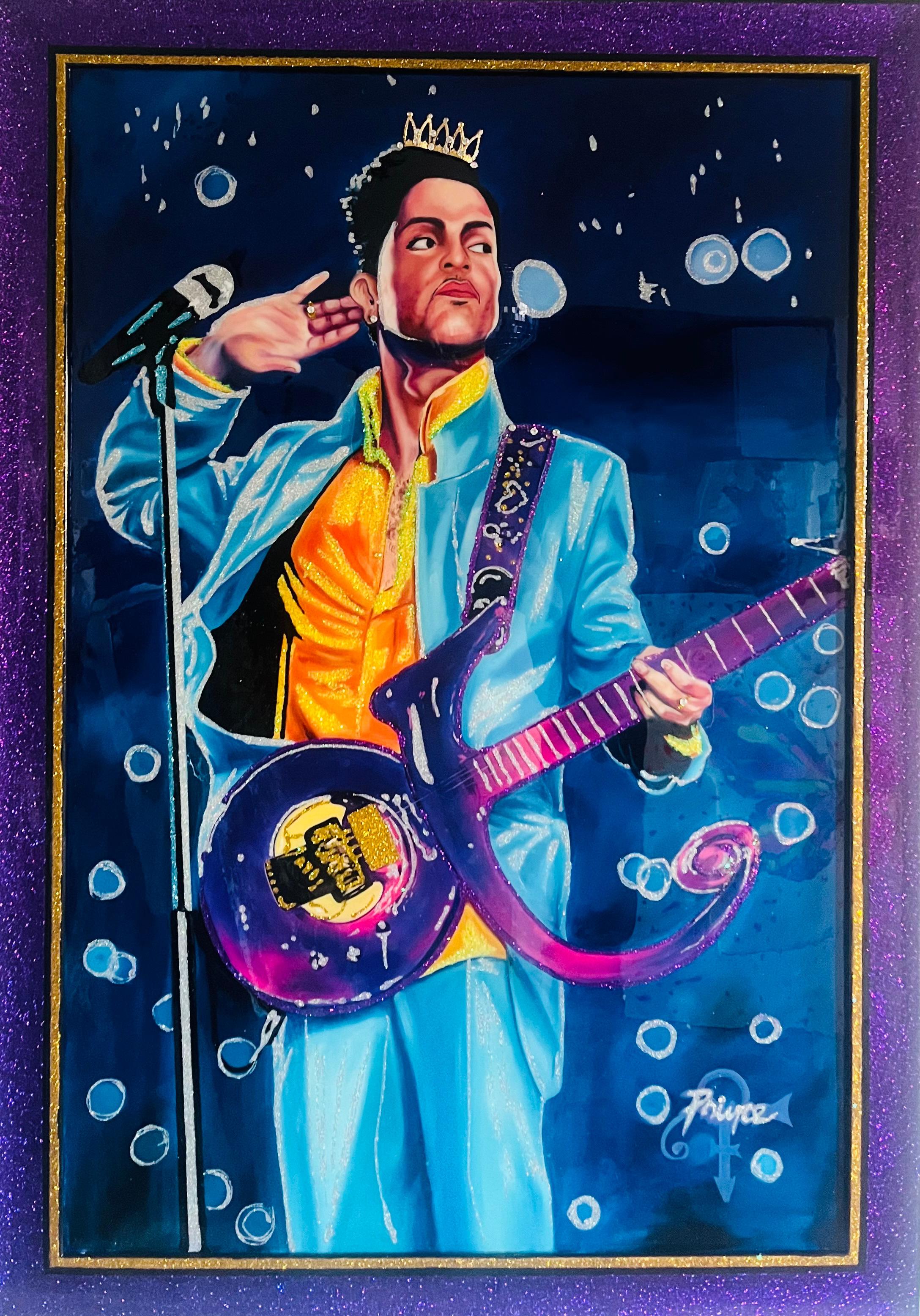 KING PRINCE OF POP (Original and Framed One Of  A Kind Masterpiece) - Mixed Media Art by Mauro Oliveira