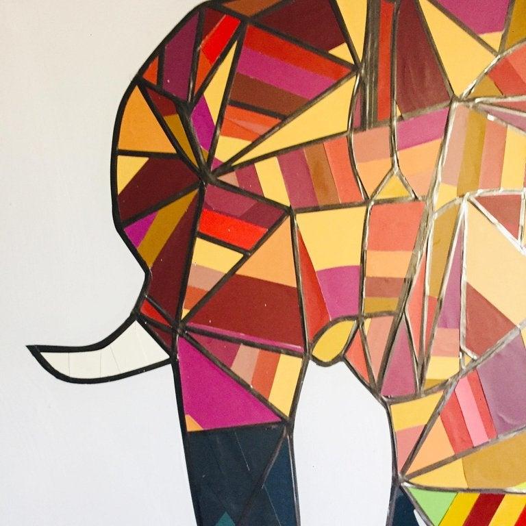 Lucky Elephant (Original Collage Artwork) - Abstract Mixed Media Art by Mauro Oliveira