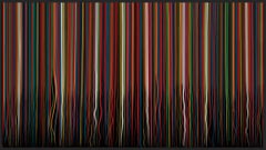 Colorful NY Rainbow Rain (Original Framed Mixed Media Artwork)