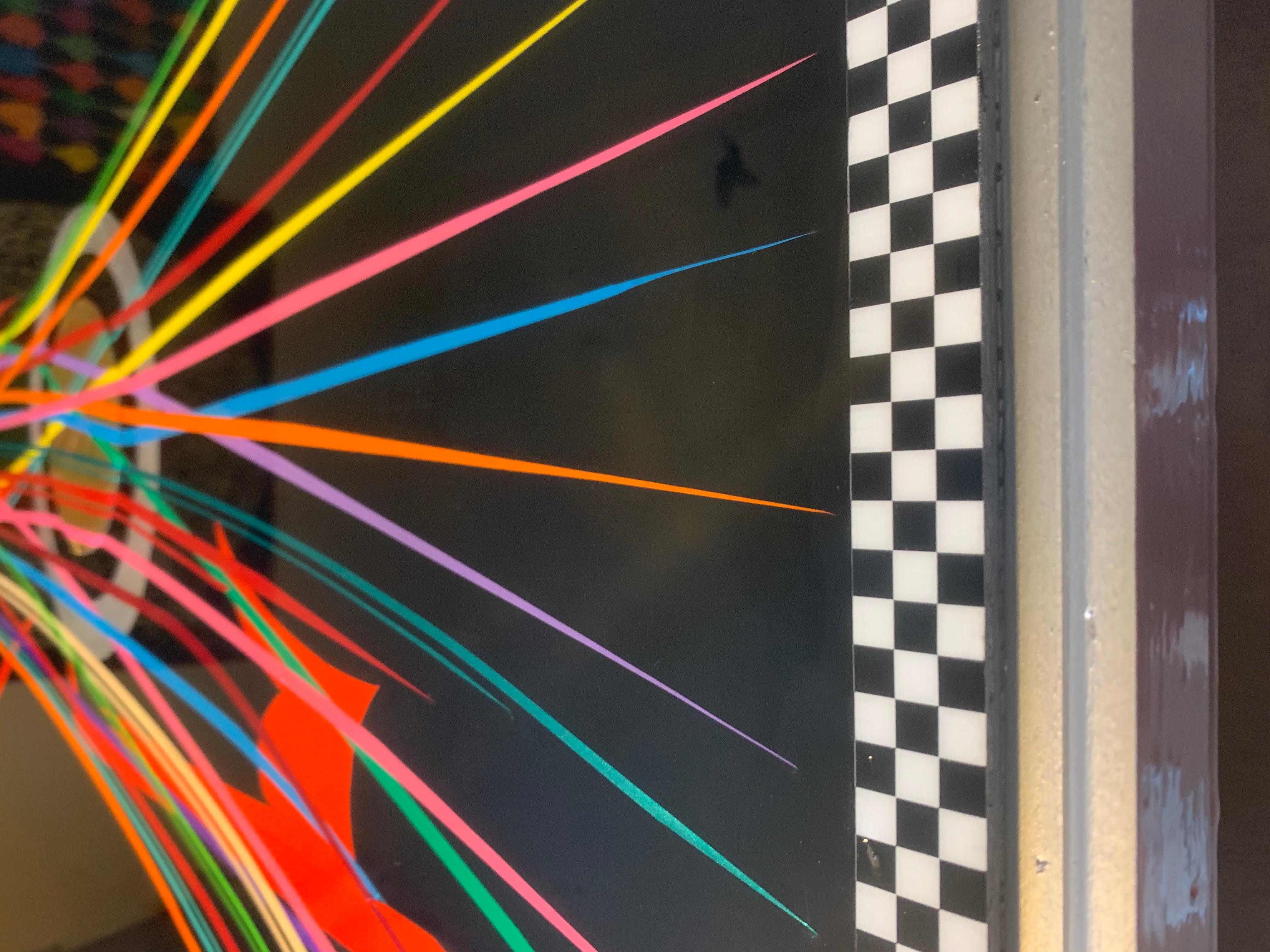 Fórmula 1000 colorida y supersónica (Obra de arte original en técnica mixta) en venta 12