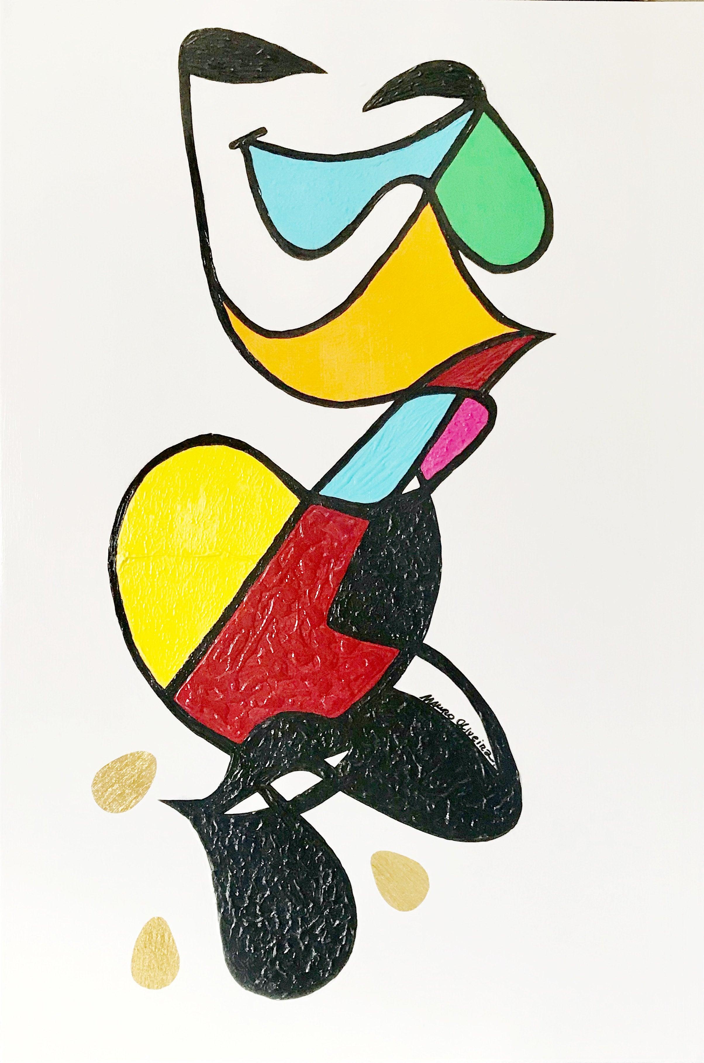 Mauro Oliveira Abstract Painting - Billion Dollar Duck (Original Artwork)