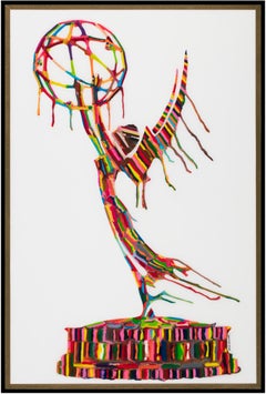Melted Emmy III (Original gerahmtes Mixed Media-Kunstwerk)