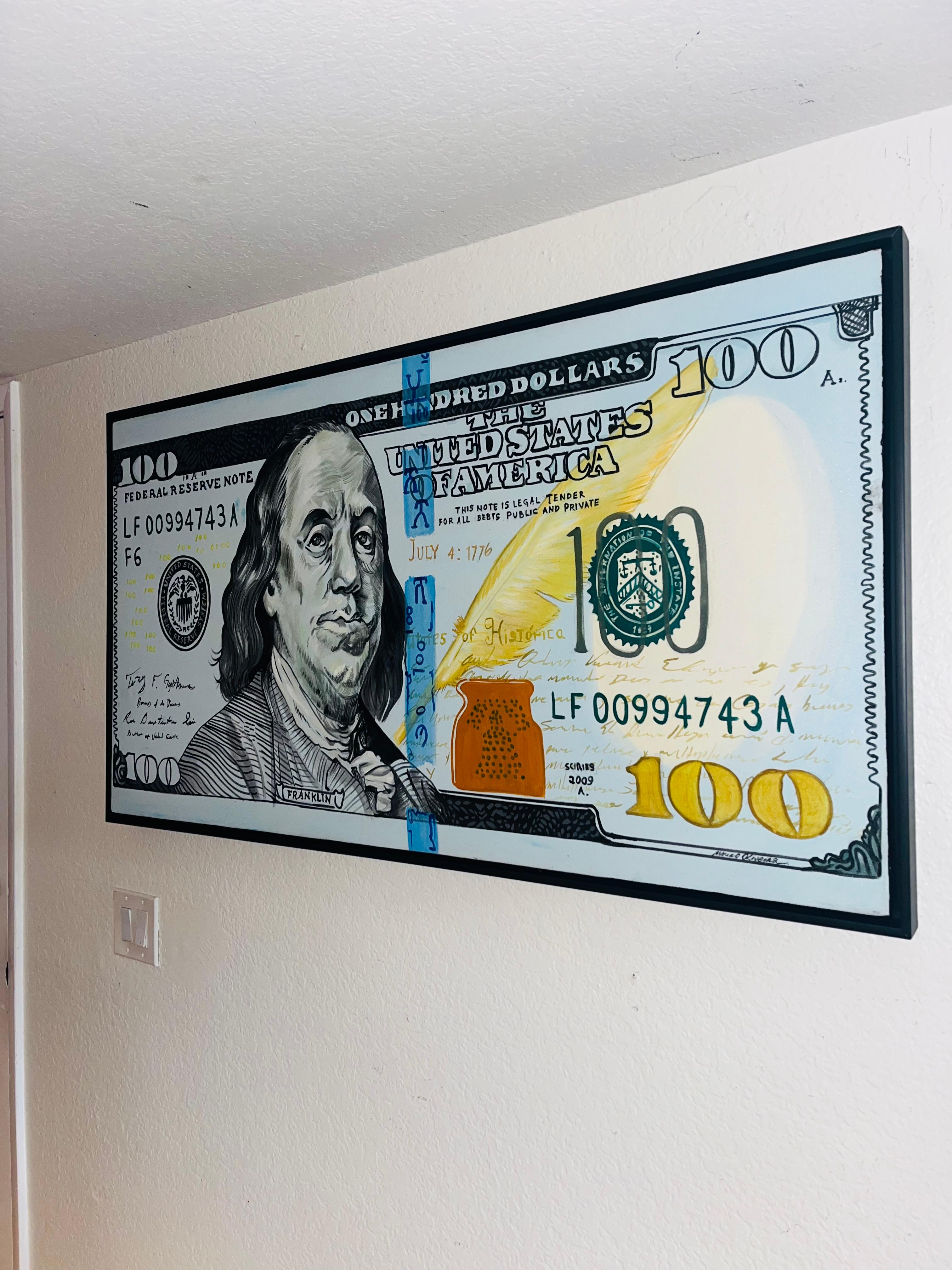 Money Talks I (Original Contemporary and one of a kind Masterpiece) - Painting by Mauro Oliveira