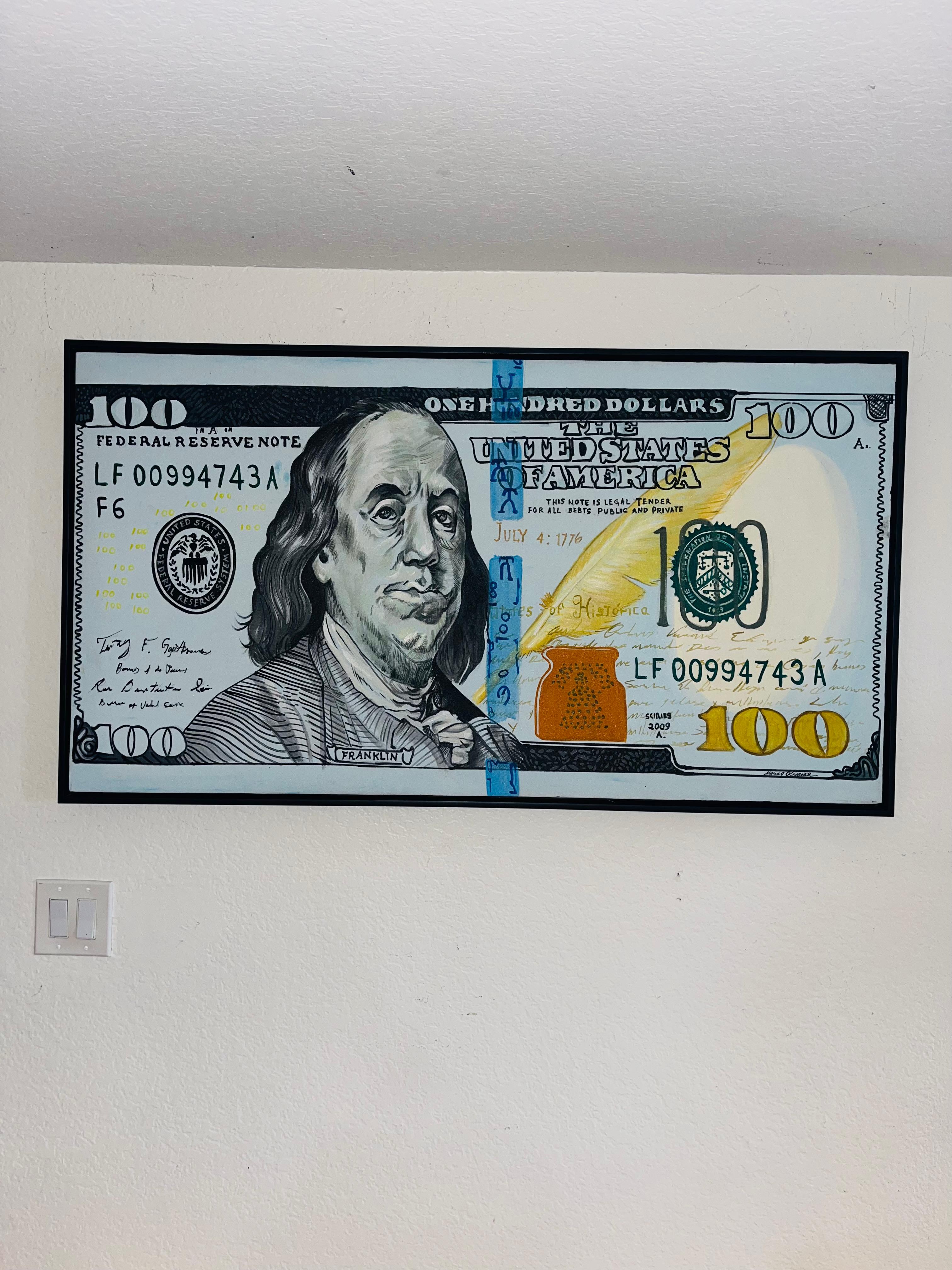Figurative Painting Mauro Oliveira - Money Talks I (Original Contemporary and one of a kind Masterpiece)