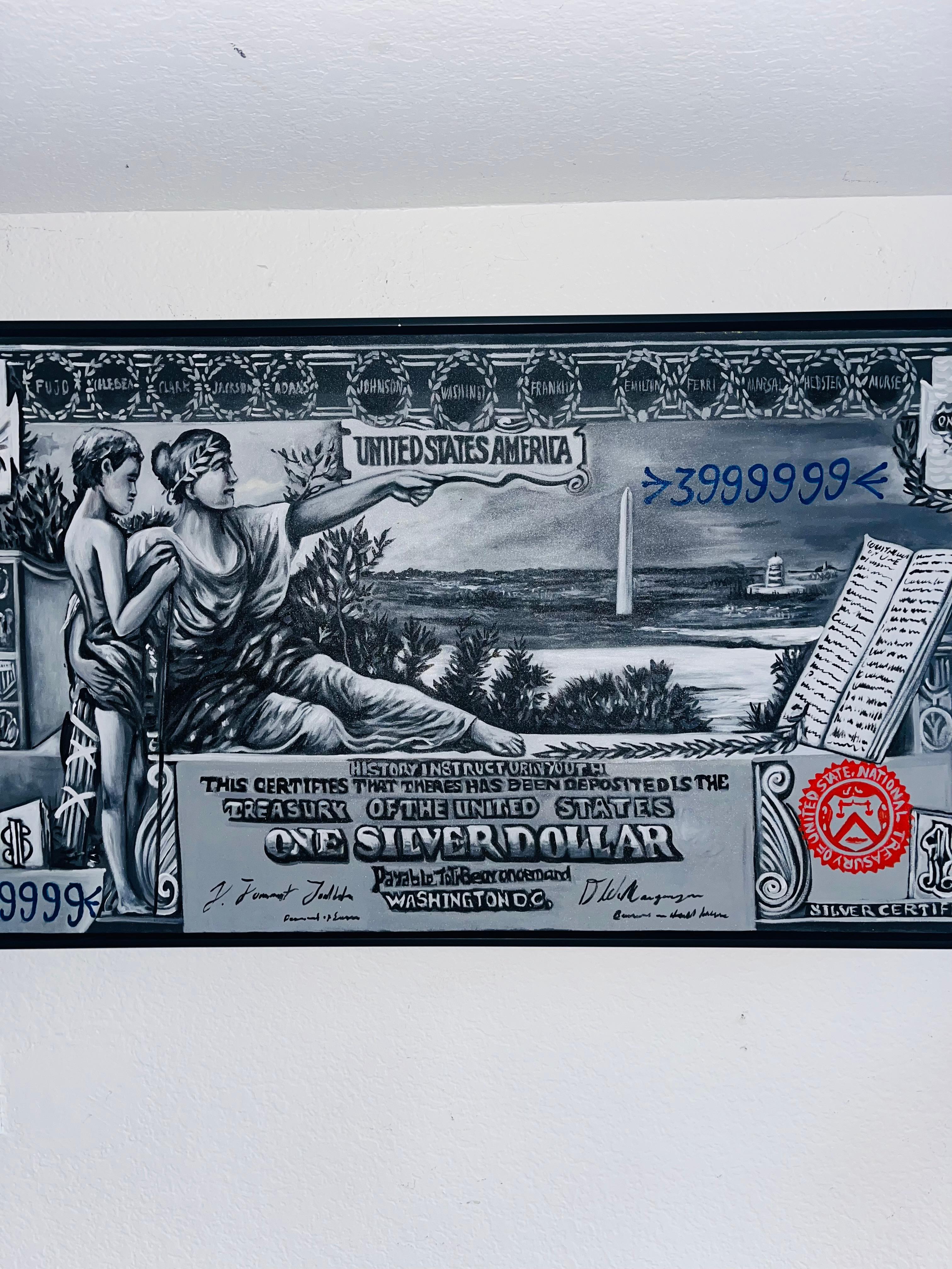 Money Talks III (Original Contemporary and one of a kind Masterpiece) - Pop Art Mixed Media Art par Mauro Oliveira