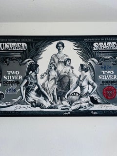 Money Talks IV: Original Pop Art Painting on Canvas, 21st Century