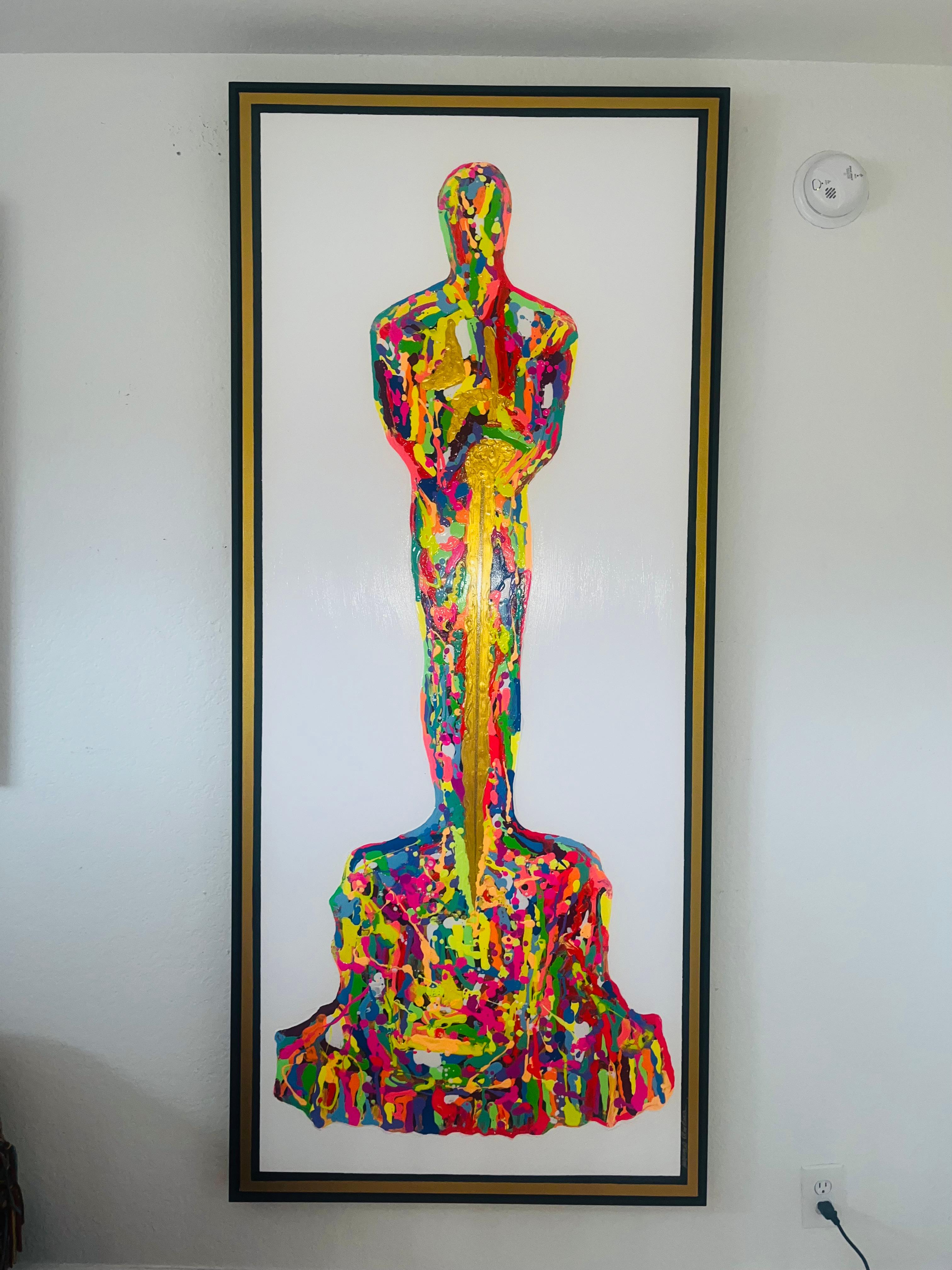                  **ANNUAL SUPER SALE TIL MAY 15th ONLY**
*This Price Won't Be Repeated Again This Year - Take Advantage Of It*

The last piece of the limited and original Oscar Statue art series by Mauro Oliveira. Neon paint over canvas covered with