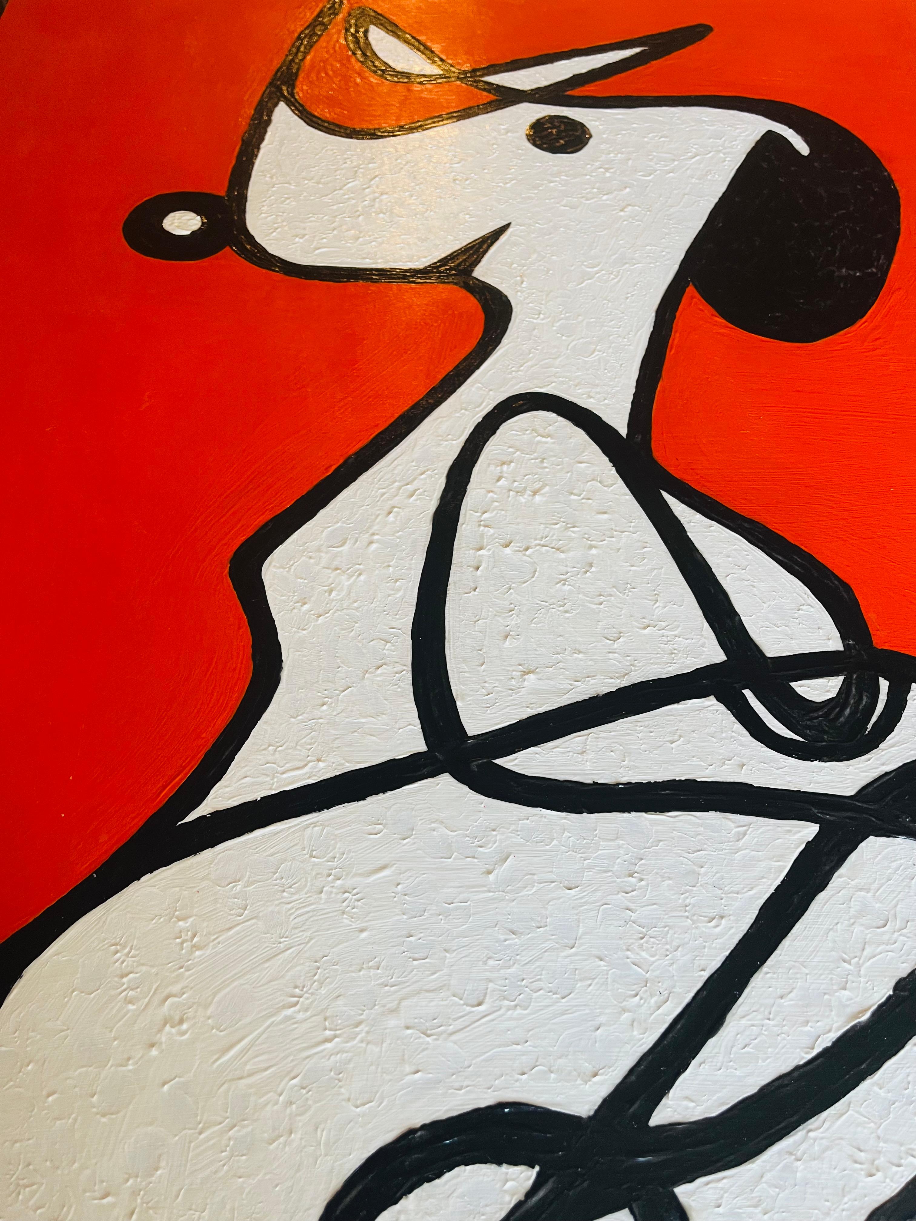 L'œuvre d'art originale de Speedy Snoopy sur panneau de bois en vente 4