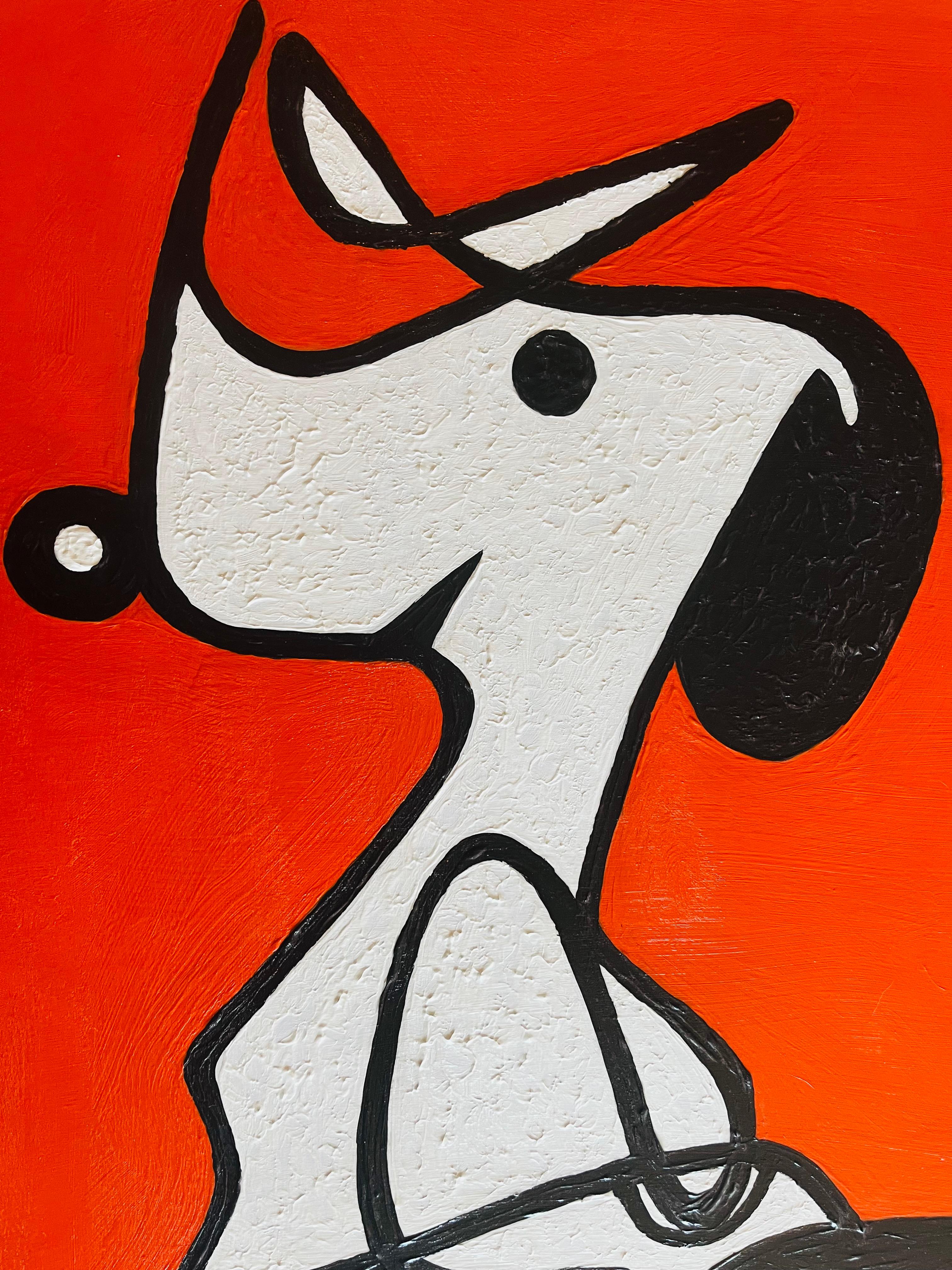 L'œuvre d'art originale de Speedy Snoopy sur panneau de bois en vente 5