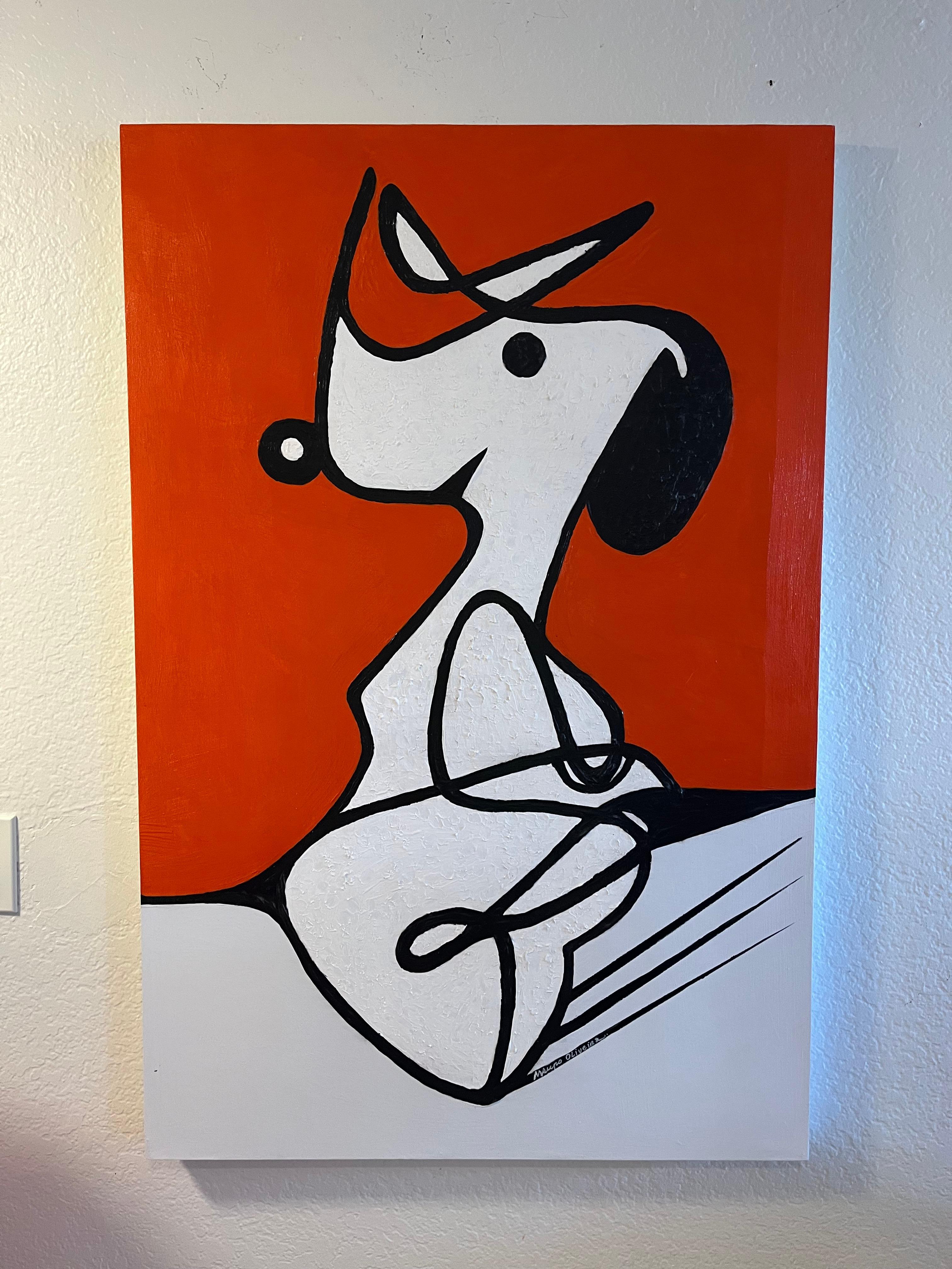 L'œuvre d'art originale de Speedy Snoopy sur panneau de bois en vente 6